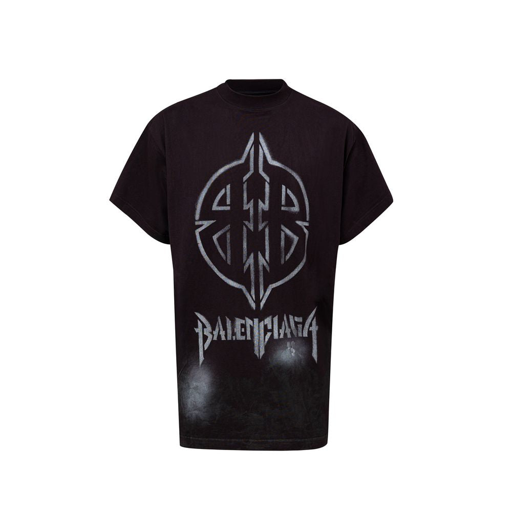 Мъжка черна тениска Balenciaga Metal BB Men T-Shirt