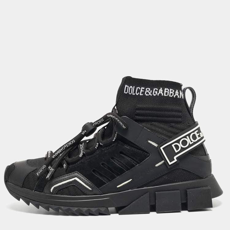 Мъжки високи черни маратонки Dolce & Gabbana Sorrento High Top Men Sneakers