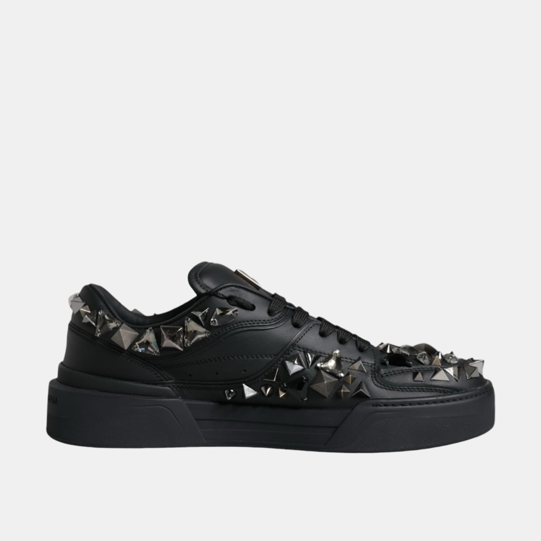 Мъжки черни маратонки Dolce & Gabbana Roma Studded Men Sneakers