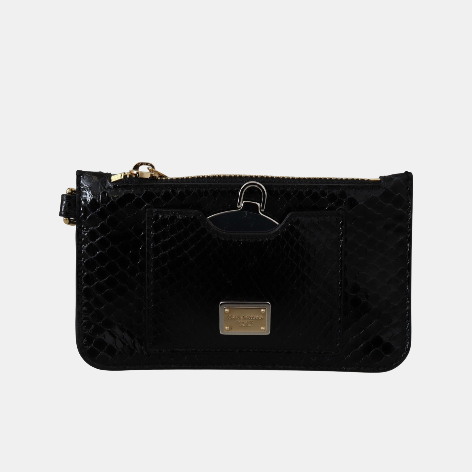 Dolce & Gabbana Python Pattern Leather Clutch Wallet Front View