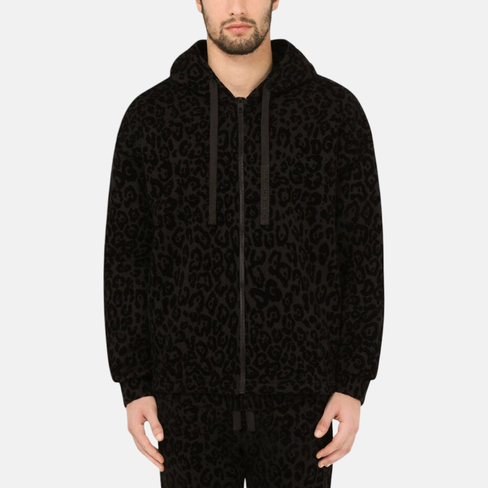 Dolce & Gabbana Leopard Print Men Sweatshirt Front View