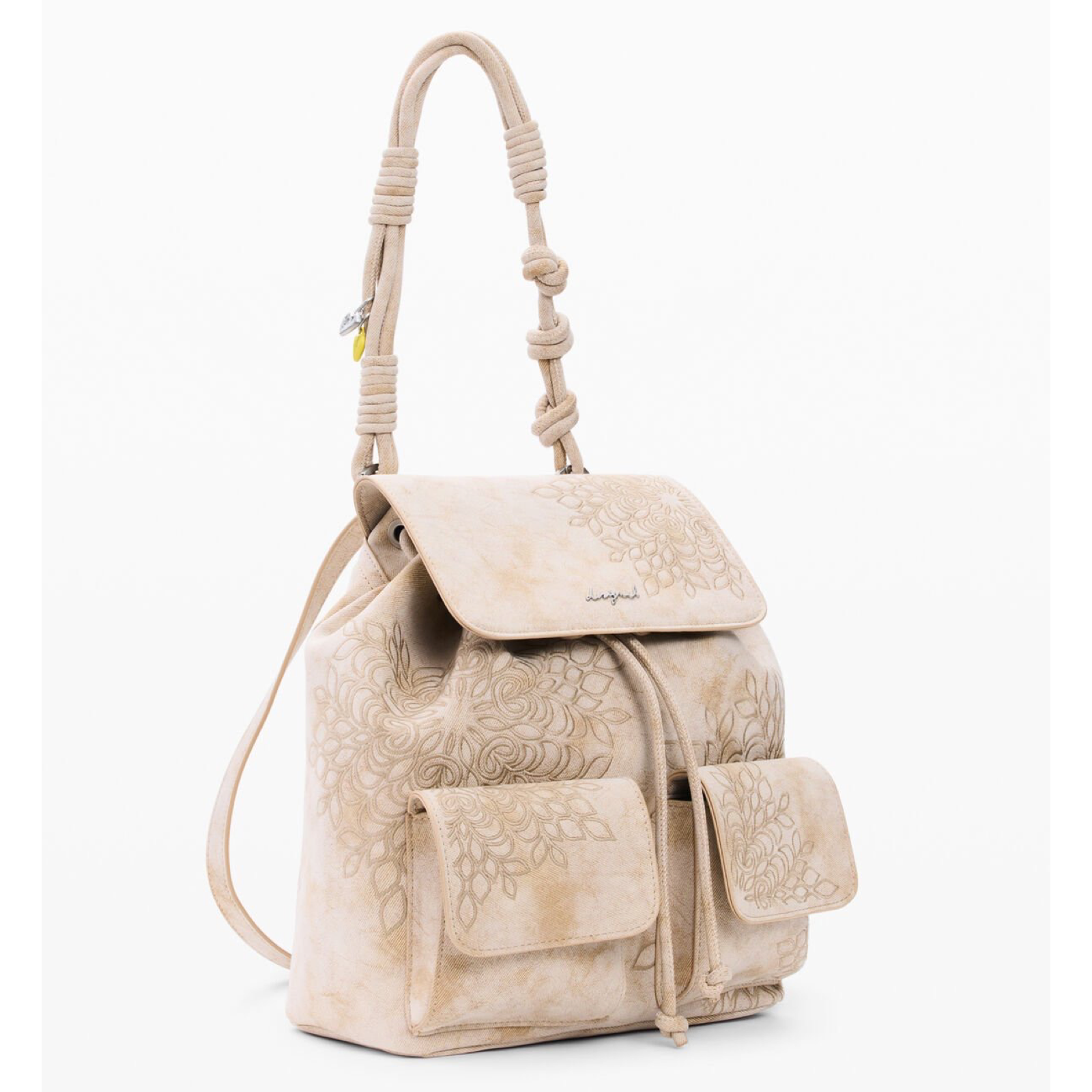 Дамска бежова раница Desigual Women Rucksack 26SAKP40 1018 Side View