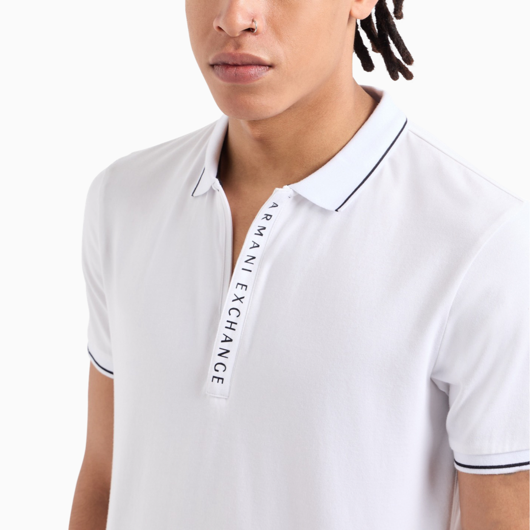 Мъжка бяла поло тениска Armani Exchange 8NZF71 ZJH2Z