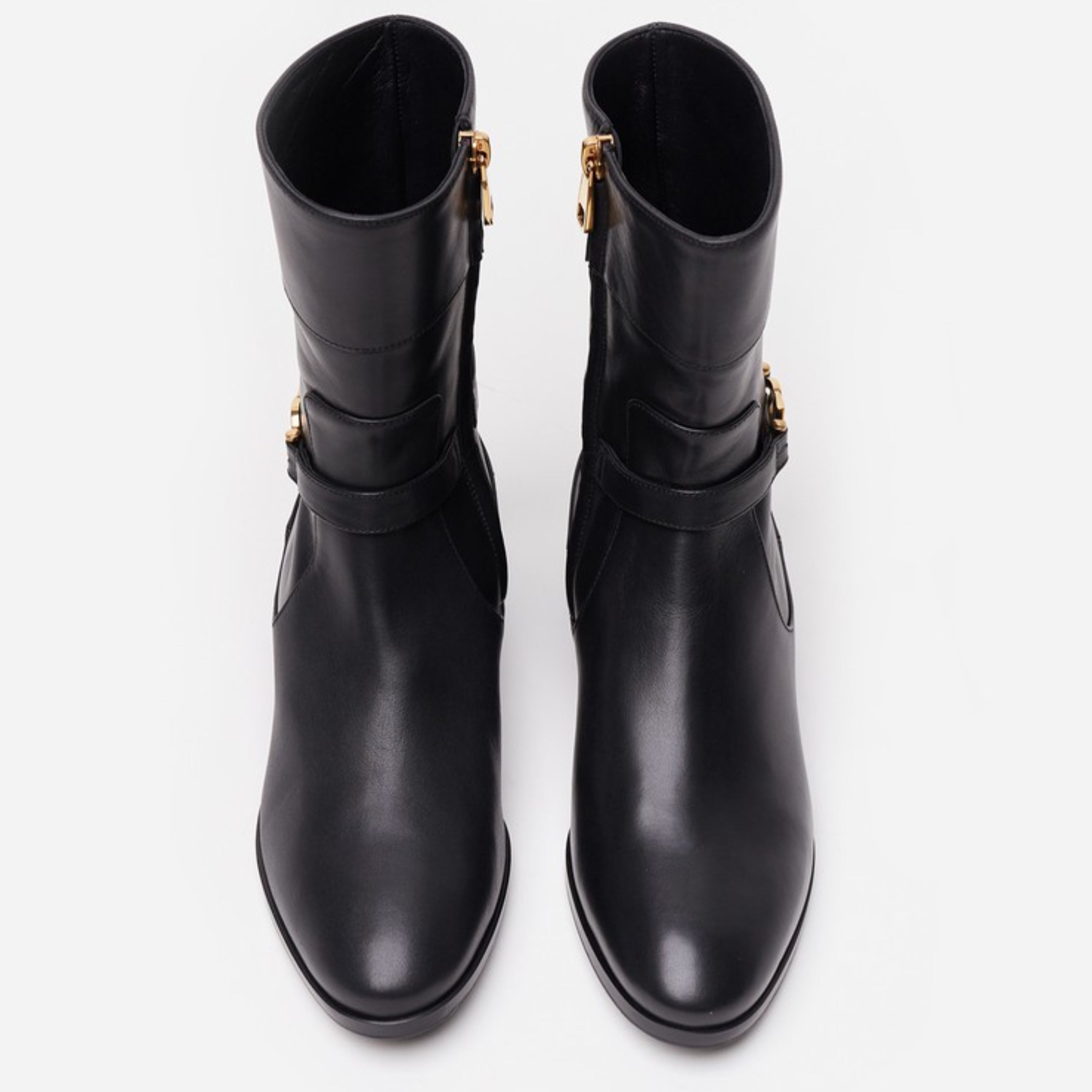 Дамски луксозни ботуши от естествена кожа Dolce & Gabbana Women’s Elegant Leather Biker Boots