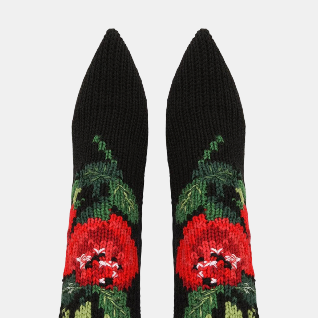 Dolce & Gabbana Floral Stiletto Women Boots