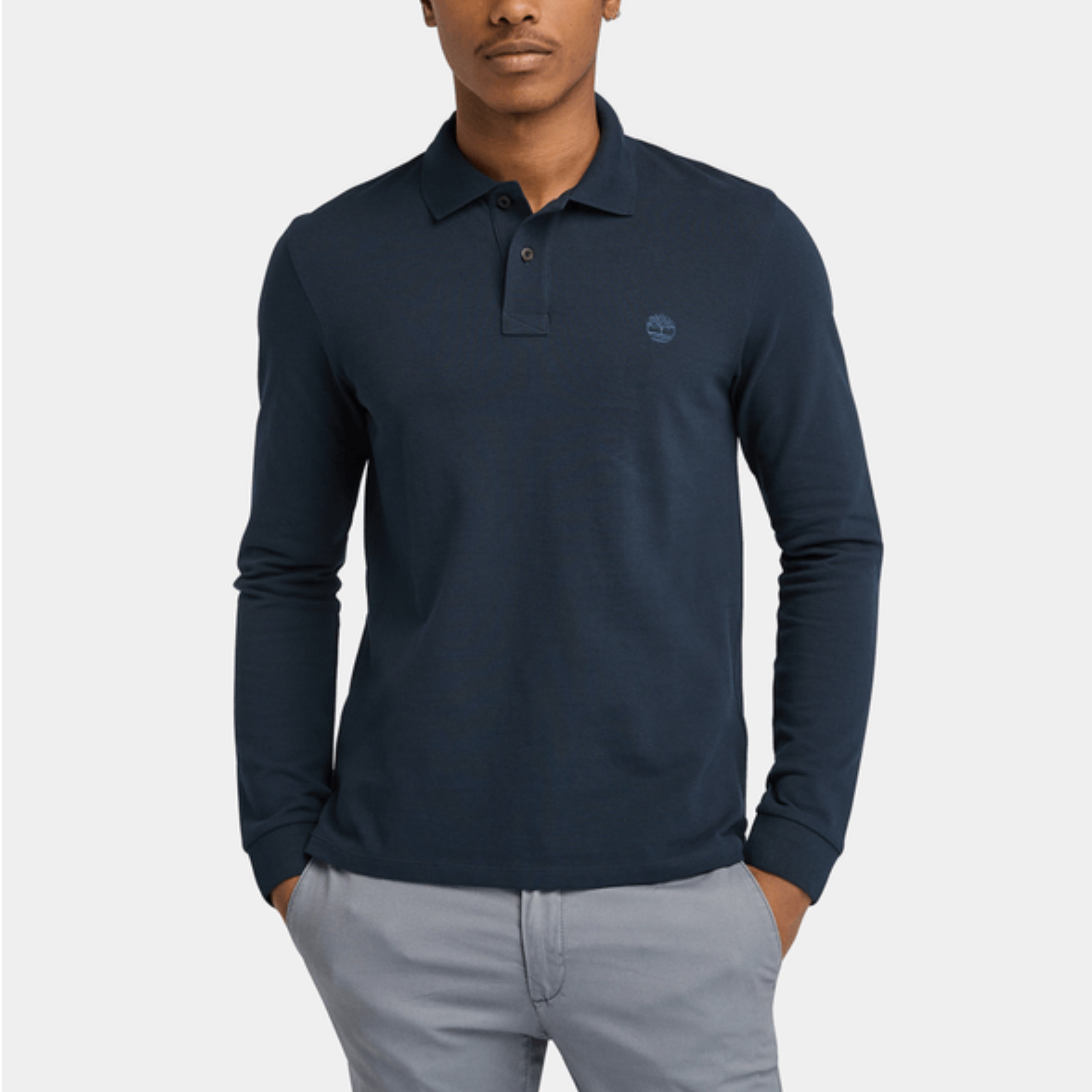 Мъжка поло блуза Men’s long sleeved polo shirt Timberland TB0A6VY6433 Dark Blue front view