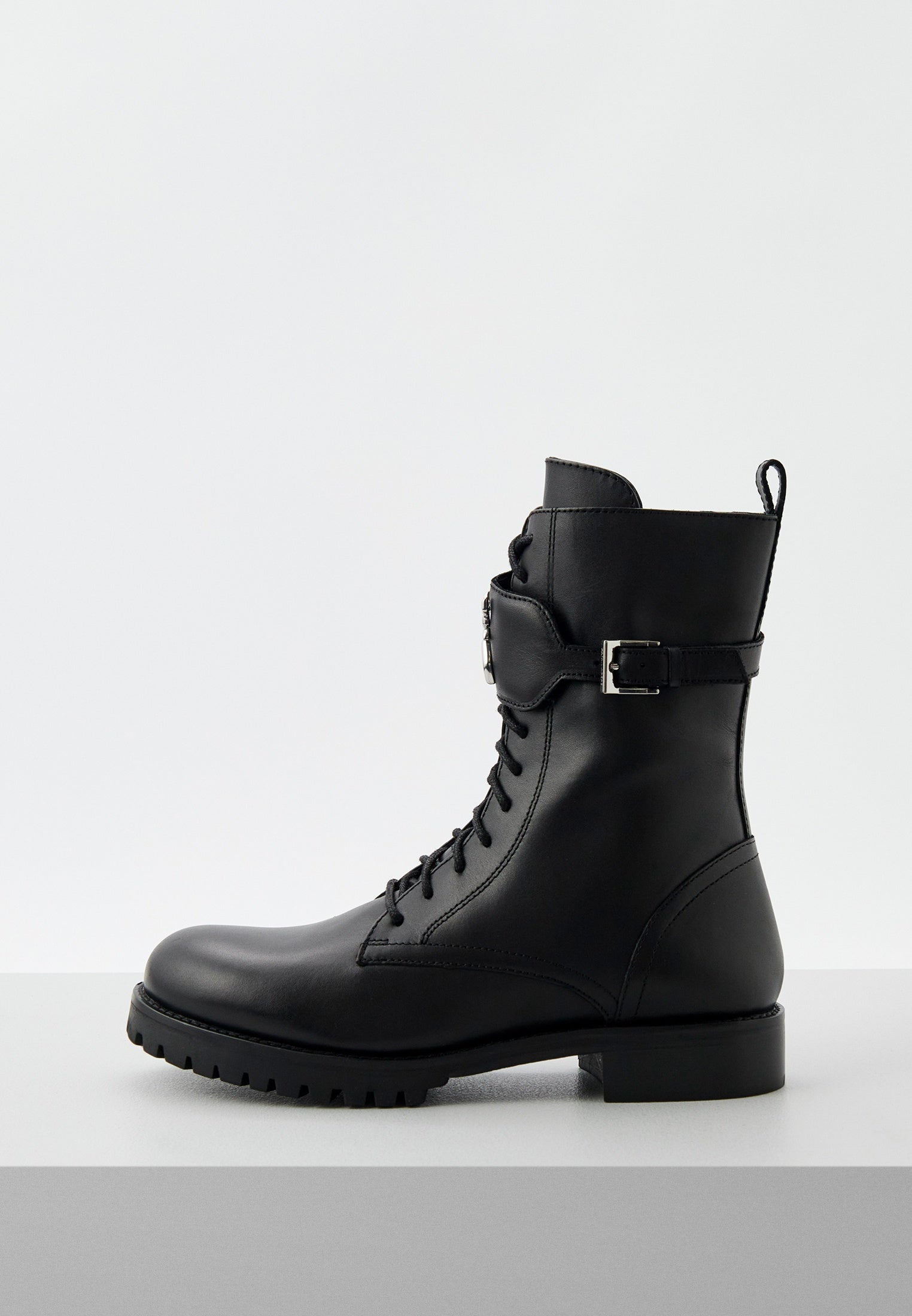 Дамски боти Women’s leather ankle boots Patrizia Pepe 8Y0080 L078 K103 Black lateral view