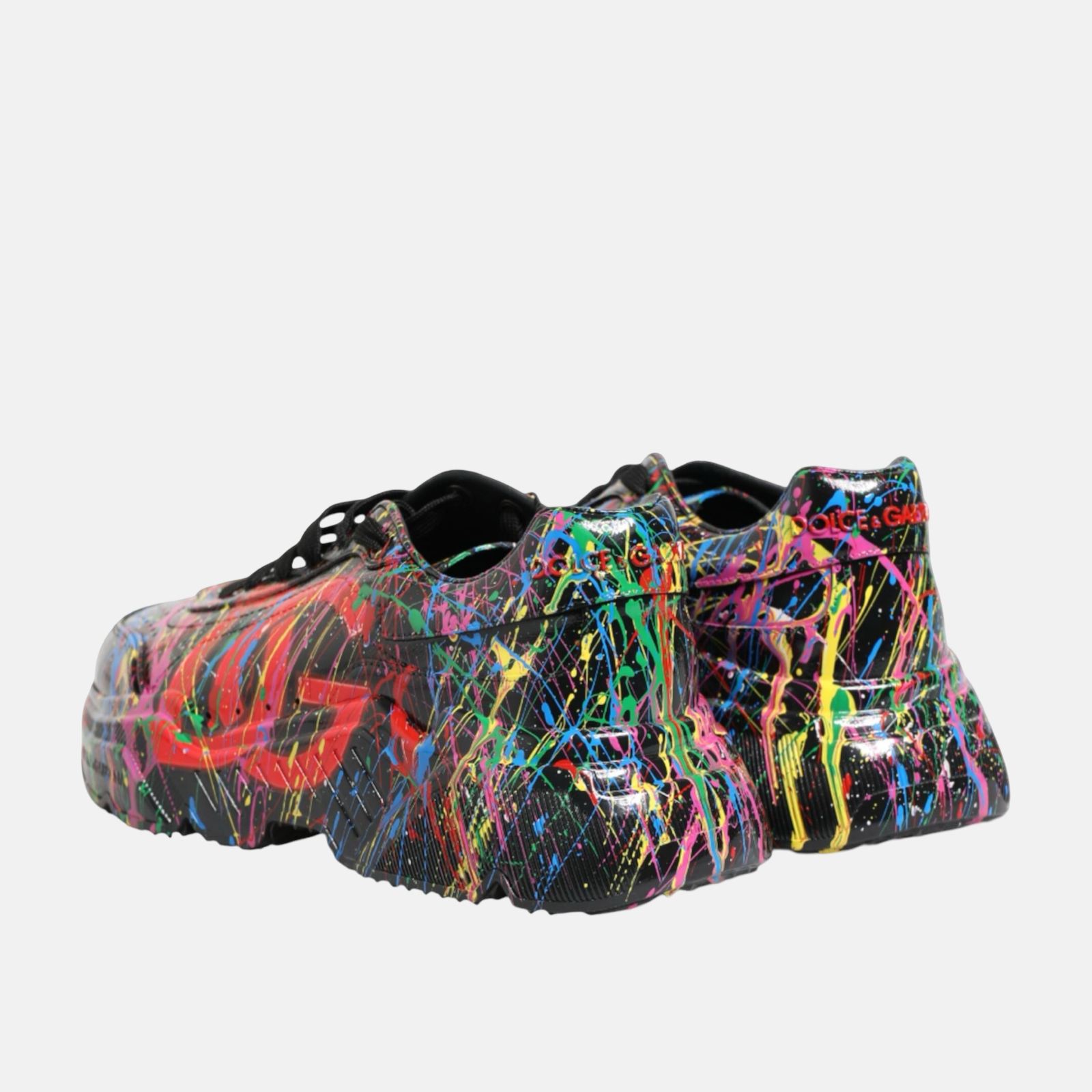 Dolce & Gabbana Daymaster Hand Painted Sneakers Heel View