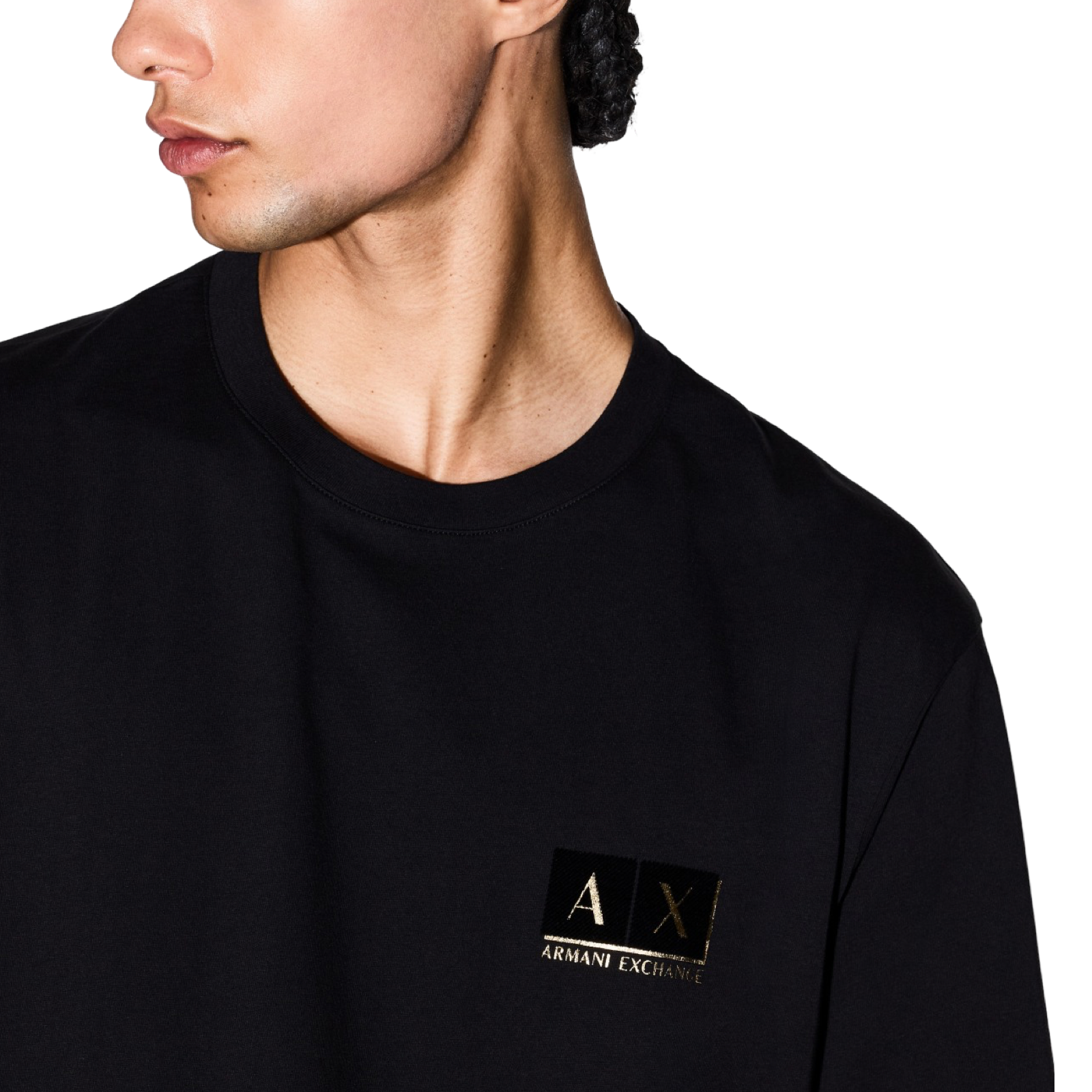 Мъжка черна тениска Armani Exchange Men T-shirt XM001911 AF10356 Close-Up