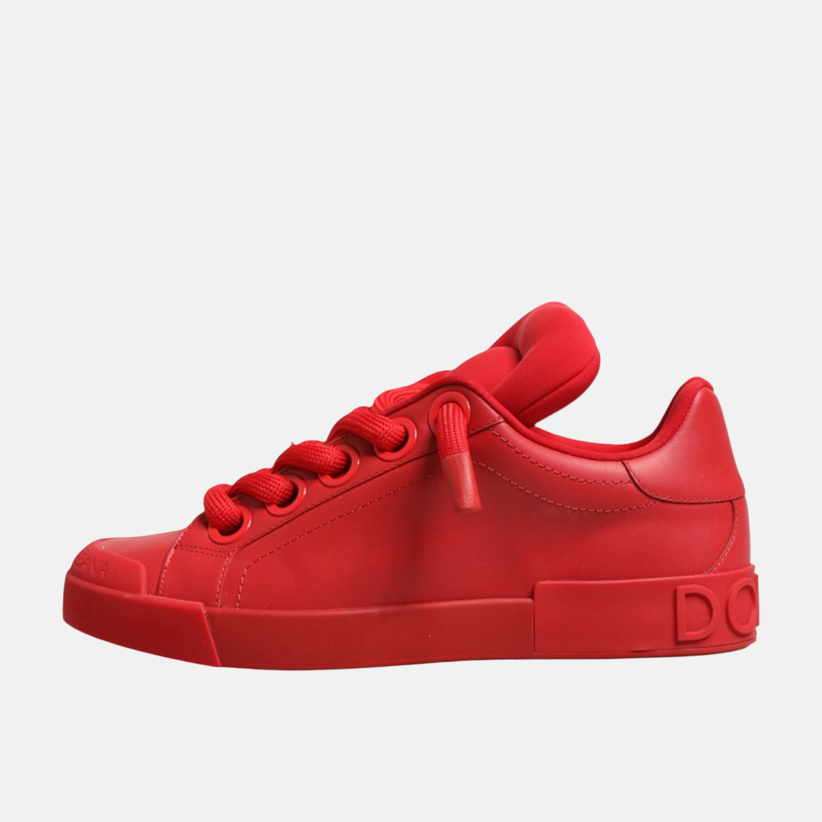 Dolce & Gabbana Red Portofino Men Sneakers Medial View
