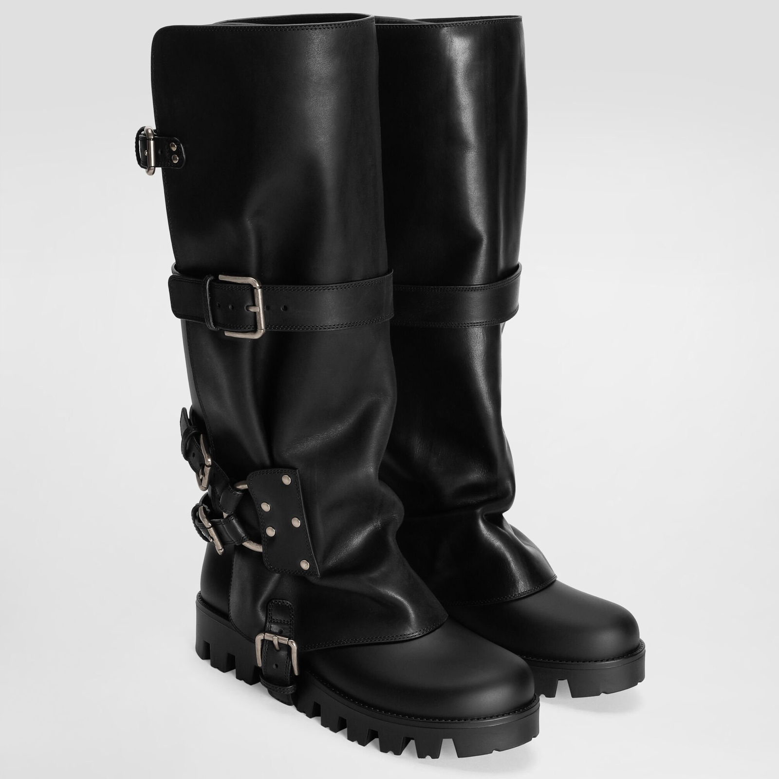Dolce & Gabbana Rubber and Calfskin Women Boots CU1288 AX8728 B956 Front View