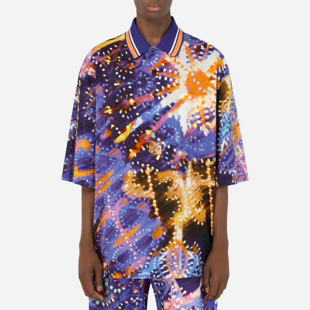 Мъжка поло тениска Dolce & Gabbana 
Illumination Print Cotton Polo