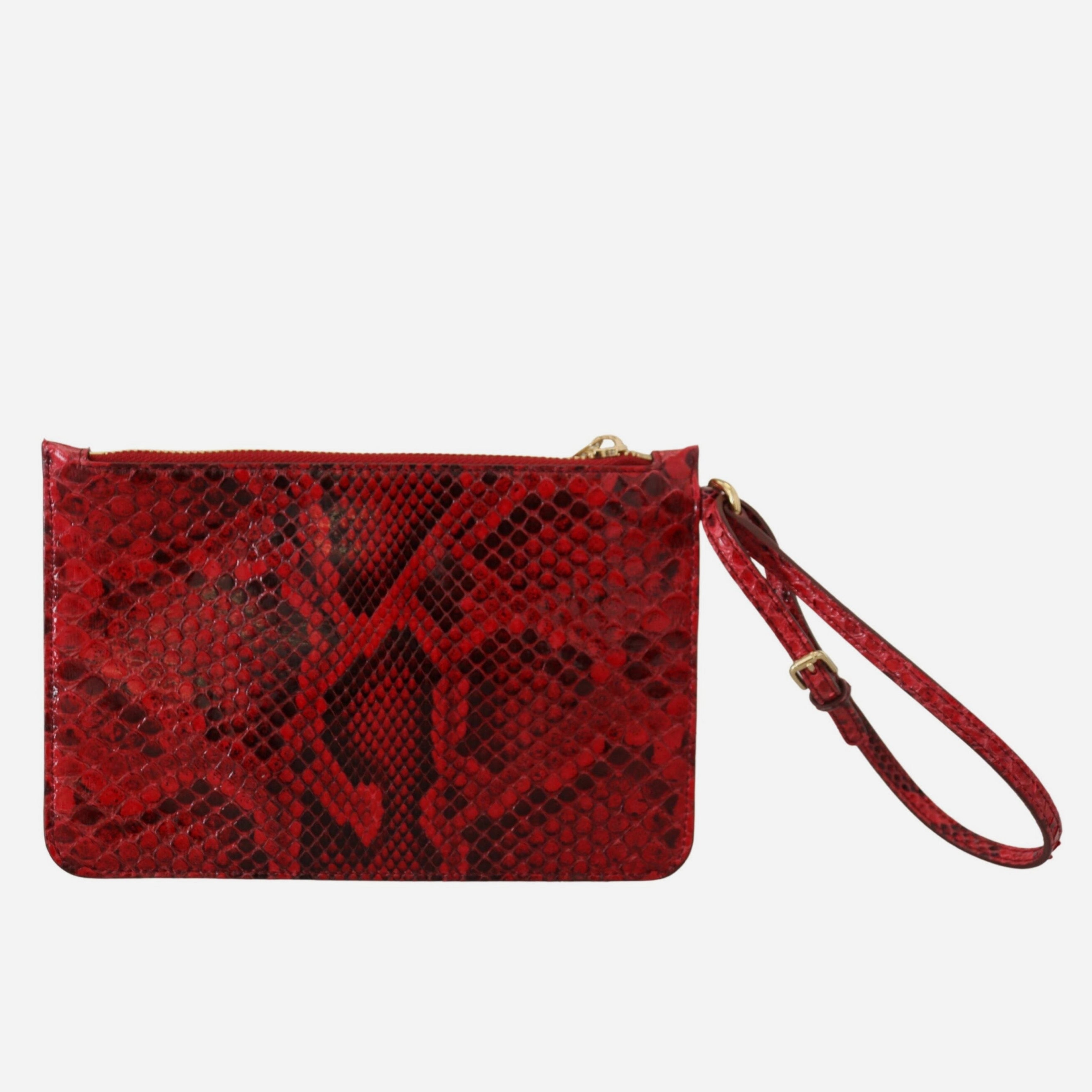 Дамска луксозна червена клъч чанта от змийска кожа Dolce & Gabbana Women’s Ayers Snake Leather Red Luxury Clutch Bag