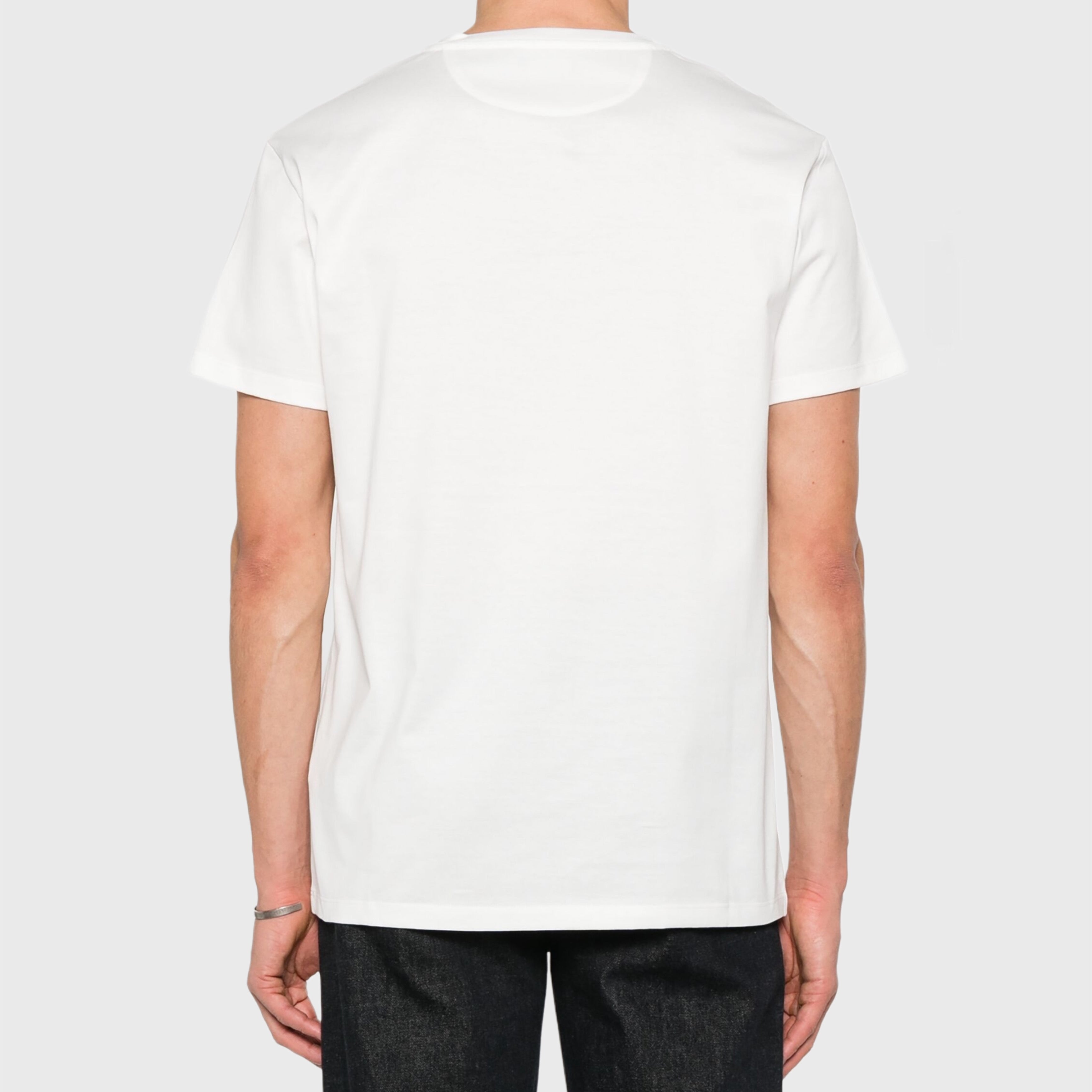 Мъжка луксозна памучна тениска с лого Men’s white cotton t-shirt FENDI FY1319AU1MF0QA0 