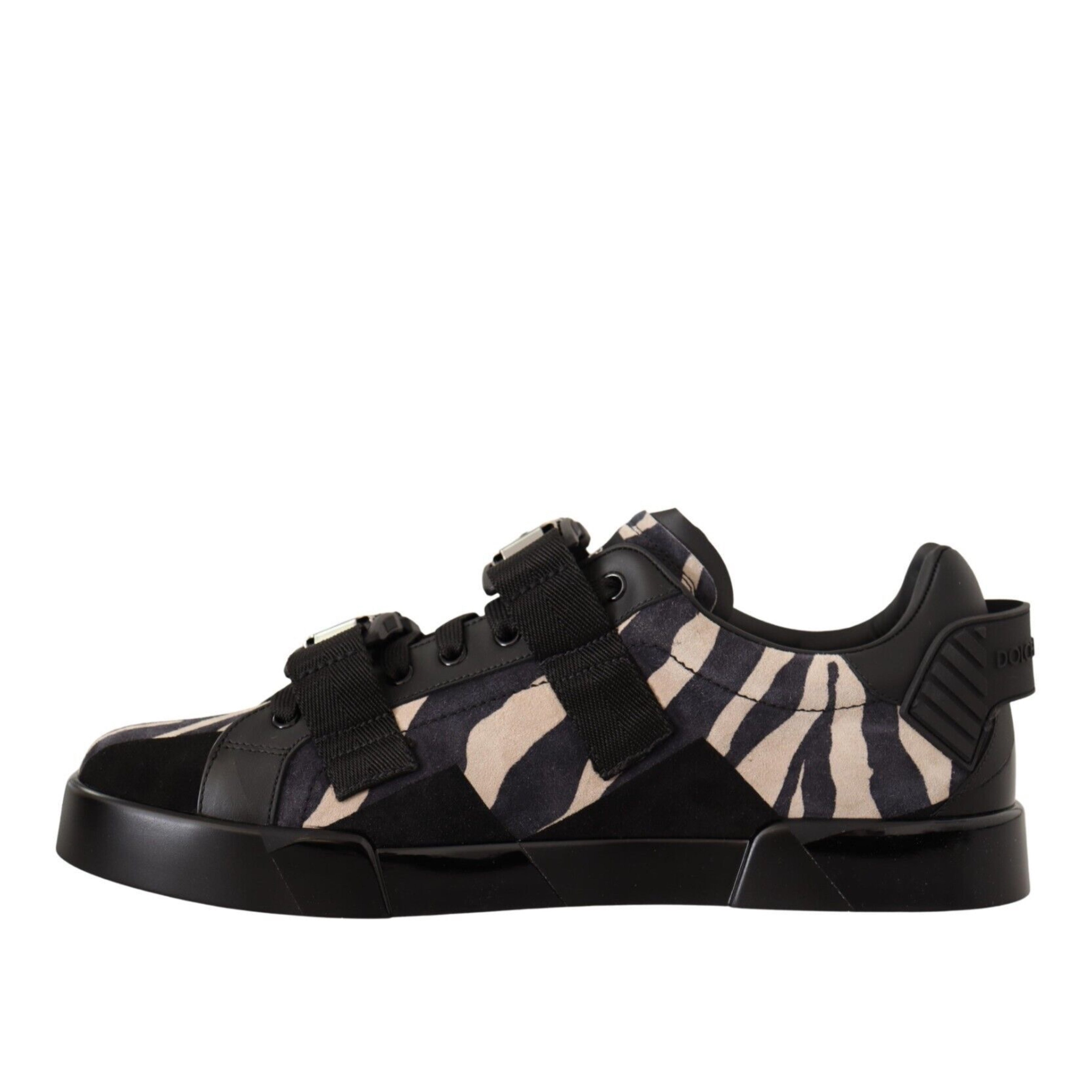 Мъжки луксозни кецове Dolce&Gabbana Men Zebra Suede Low Top Luxury Sneakers