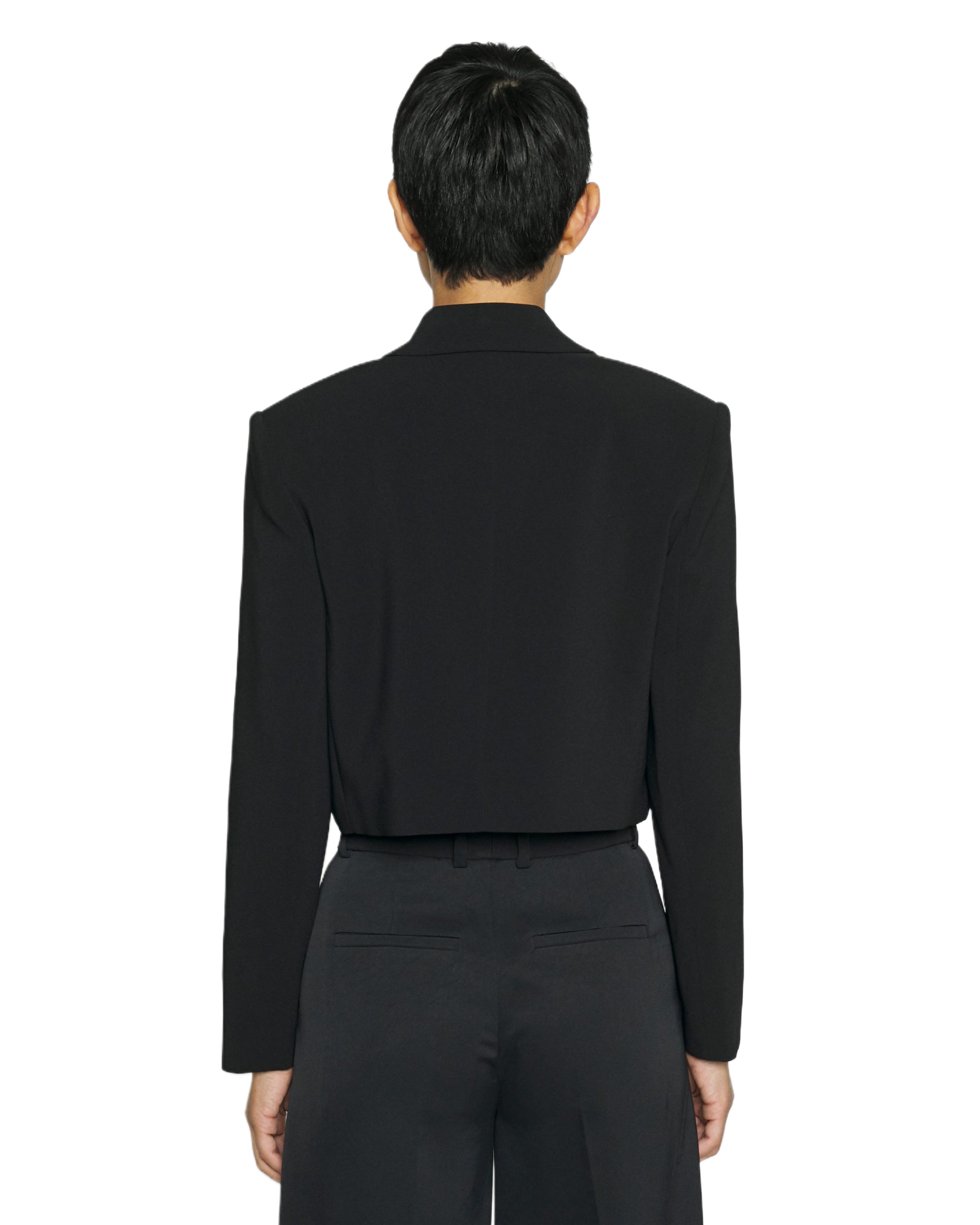Дамско сако Women’s cropped blazer Pinko Spencer with Single Button 101692 A14I Z99 Black lifestyle back view