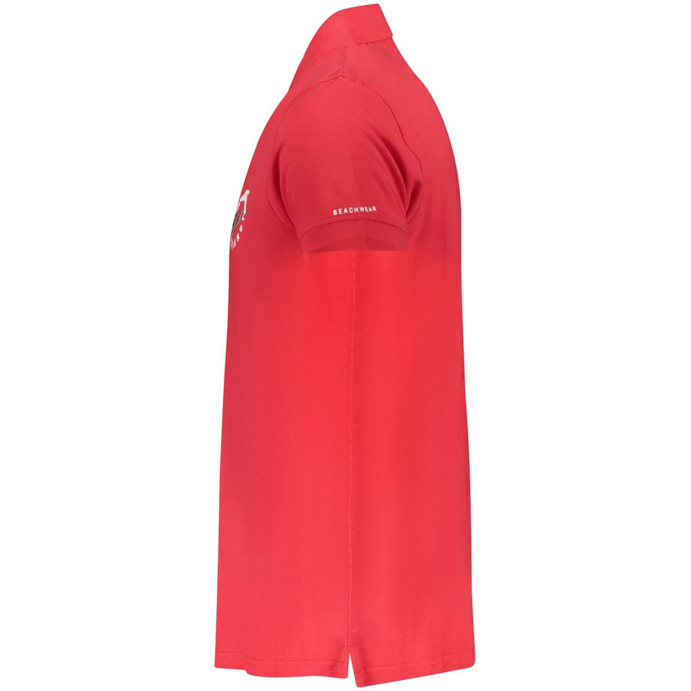 Мъжка поло тениска в червено Men’s polo shirt Trussardi Beachwear TRU25MPL01 Red Side view
