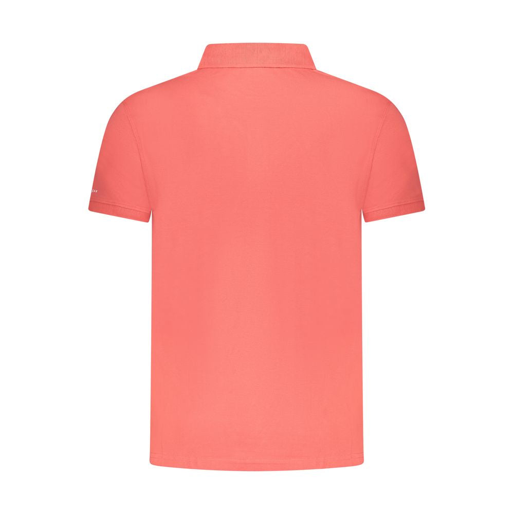 Мъжка поло тениска в червено Men’s polo shirt Trussardi Beachwear TRU25MPL01 Salmon Back view