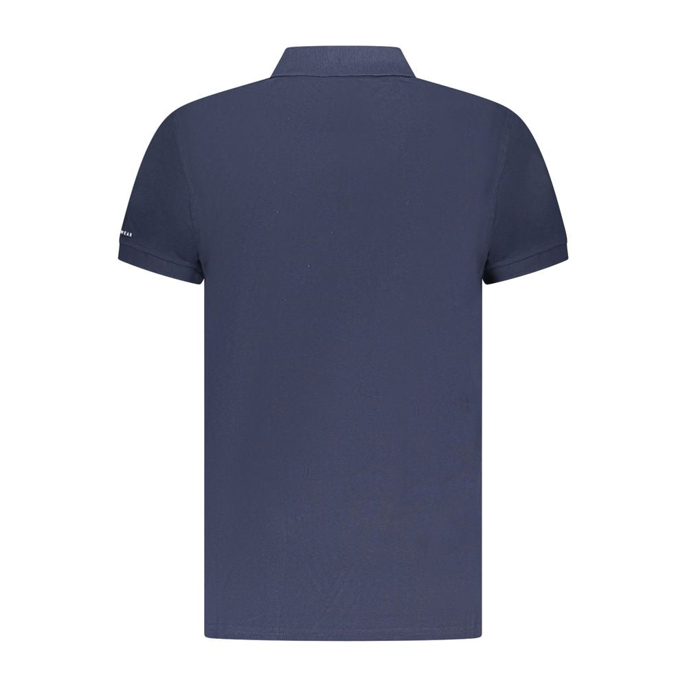 Мъжка поло тениска в тъмно синьо Men’s polo shirt Trussardi Beachwear TRU25MPL01 Navy blue Back view