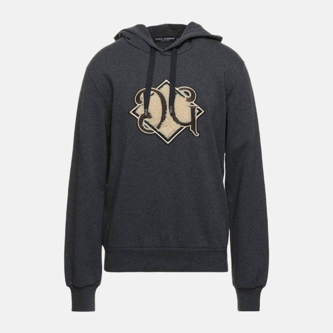 Мъжко сиво худи Dolce & Gabbana Elegant Grey Cotton Hooded Sweatshirt