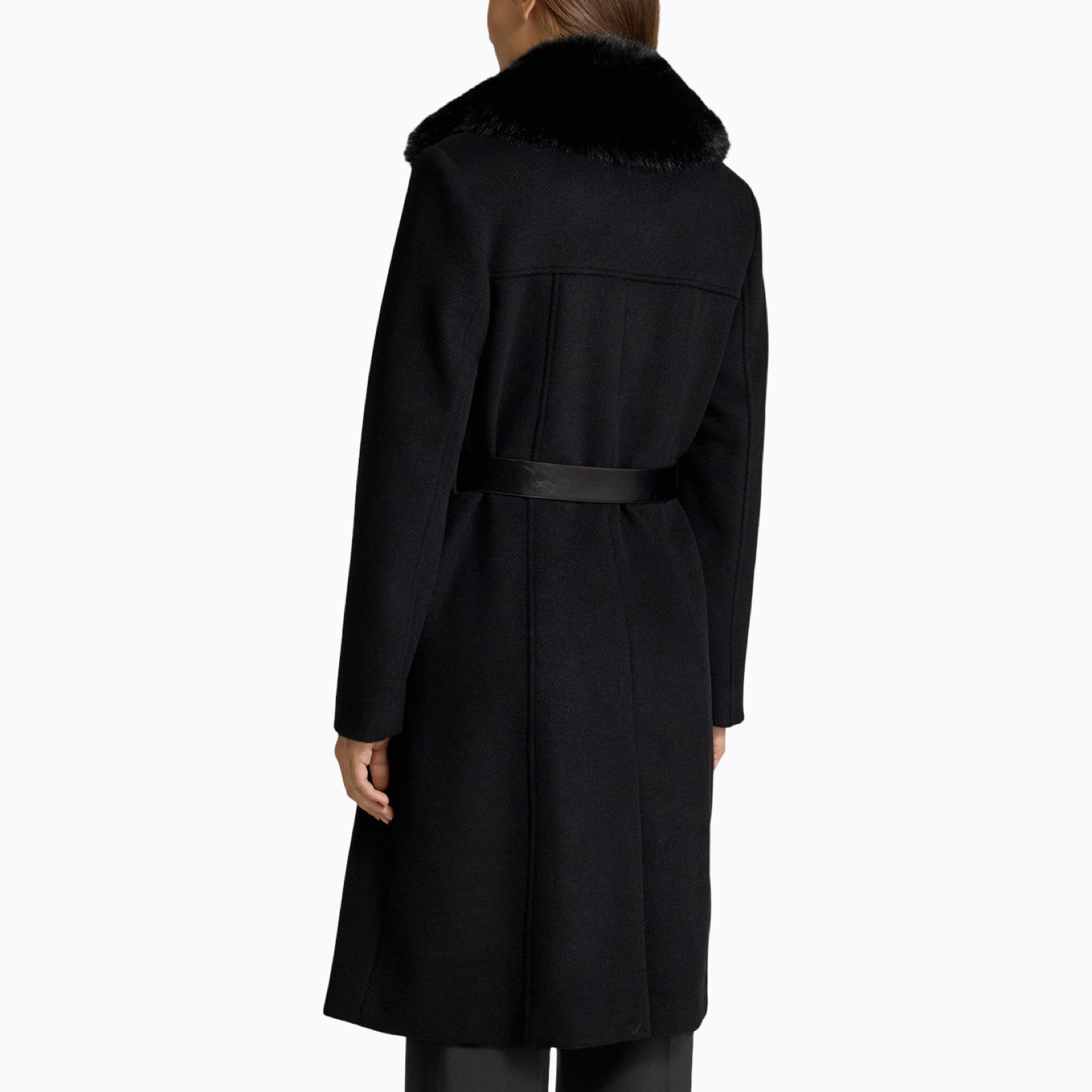 Дамско черно палто Guess Women Coat W5BL25 W2672 Back View