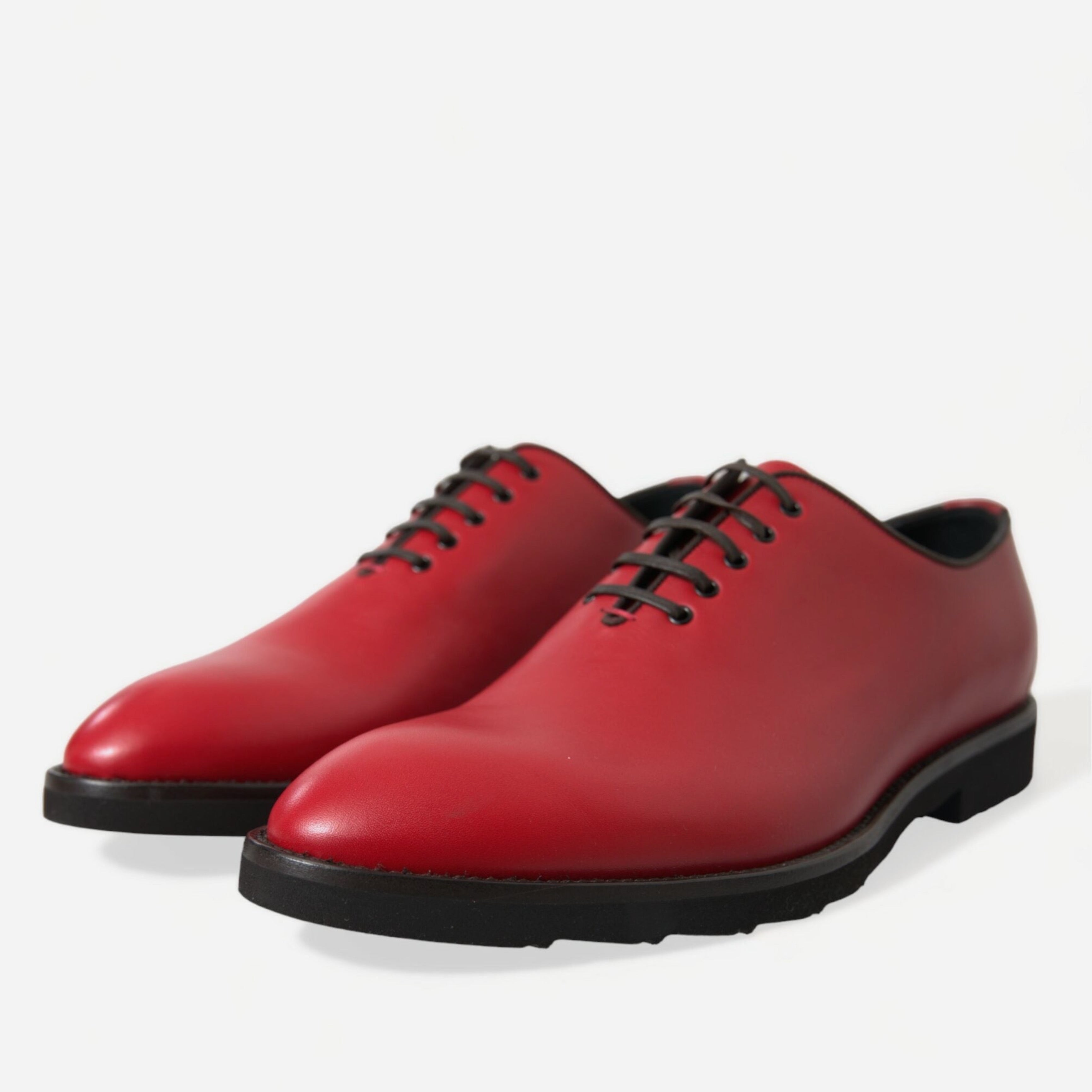 Мъжки червени луксозни обувки от естествена кожа Dolce & Gabbana Men’s Elegant Red Leather Oxford Formal Shoes