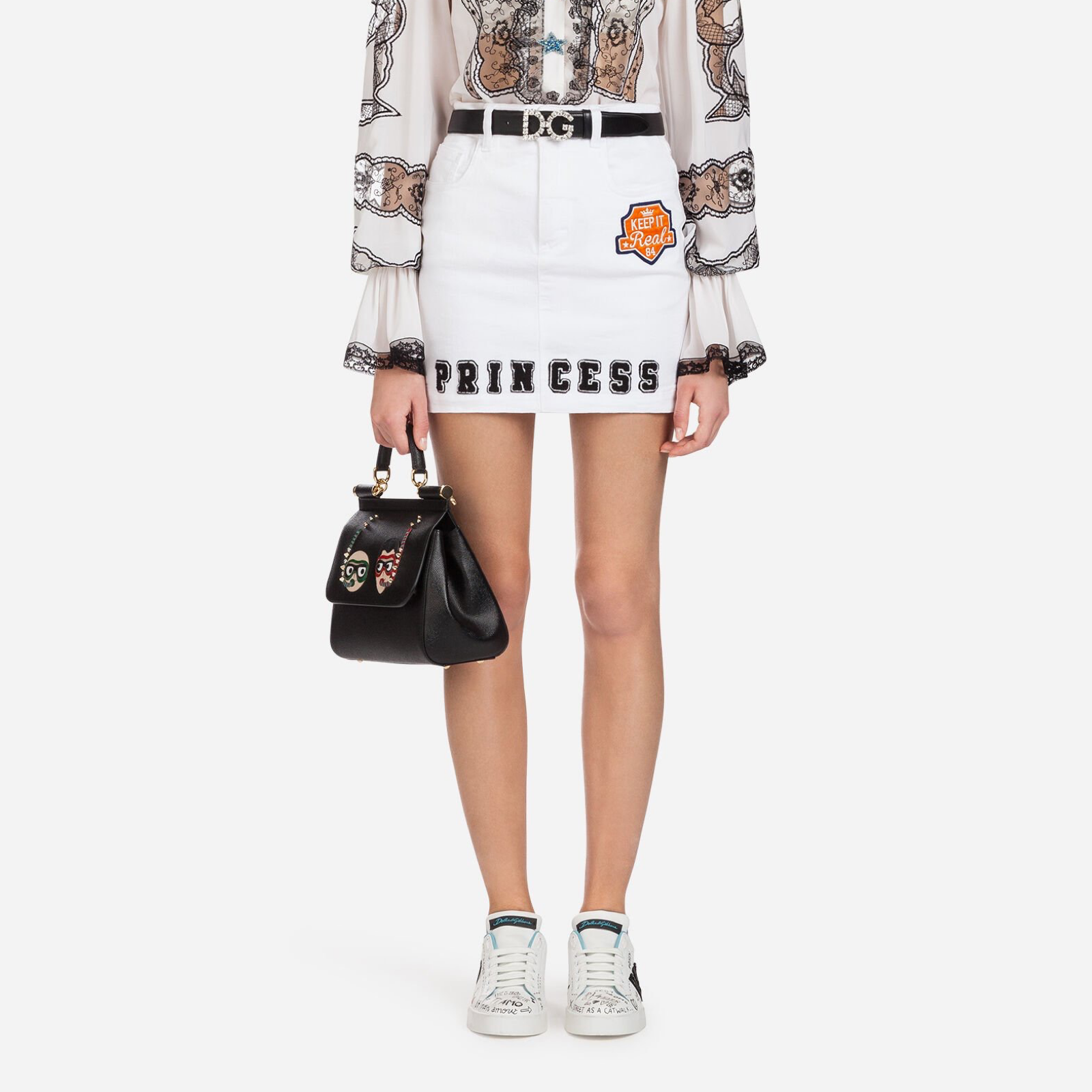 Dolce & Gabbana Portofino Graffiti Women Sneakers Model View