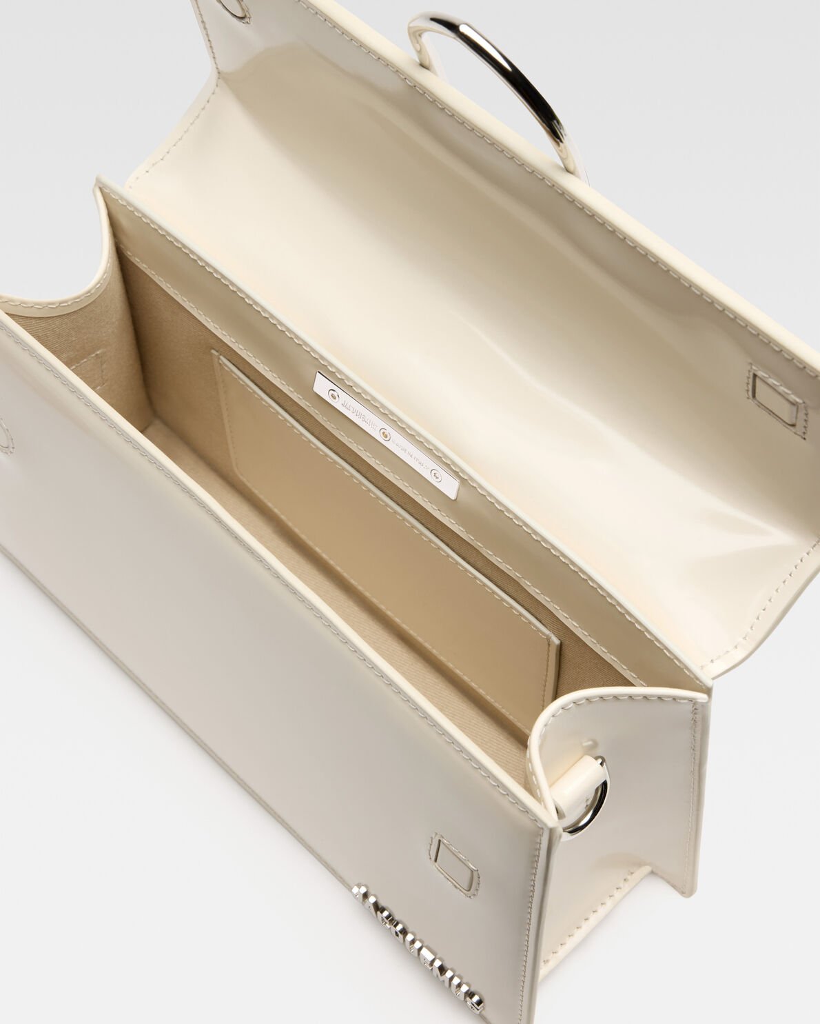 Дамска чанта Women’s shoulder bag Jacquemus Le Grand Bambino LA CROISIÈRE 243BA4063128115 Light Ivory inside view