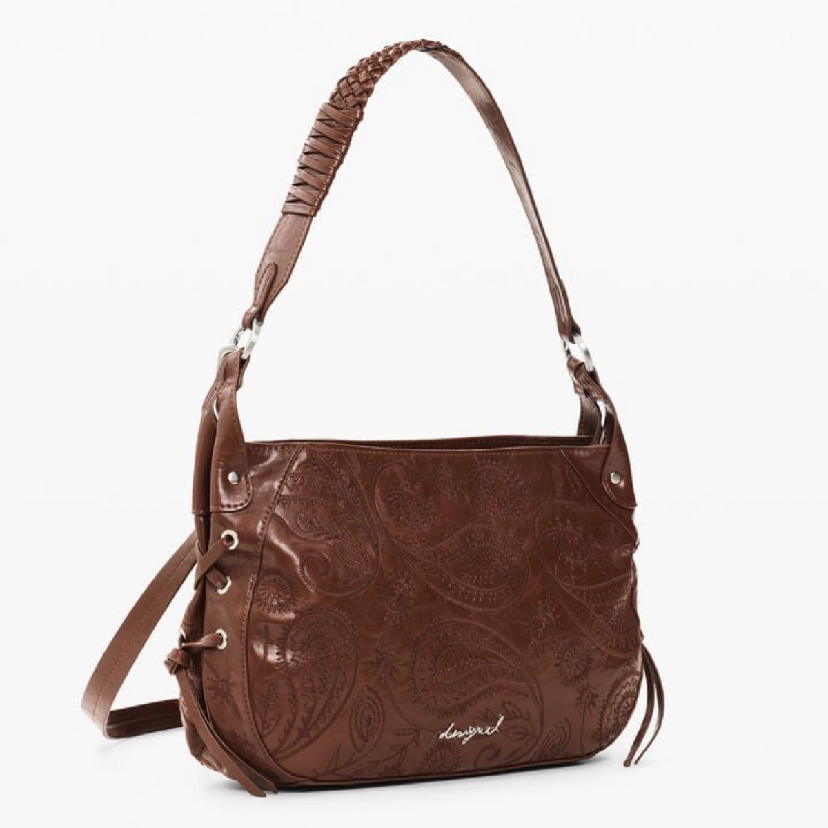 Дамска кафява чанта Desigual Women Shoulder Bag 26WAXP90 6011 Side View