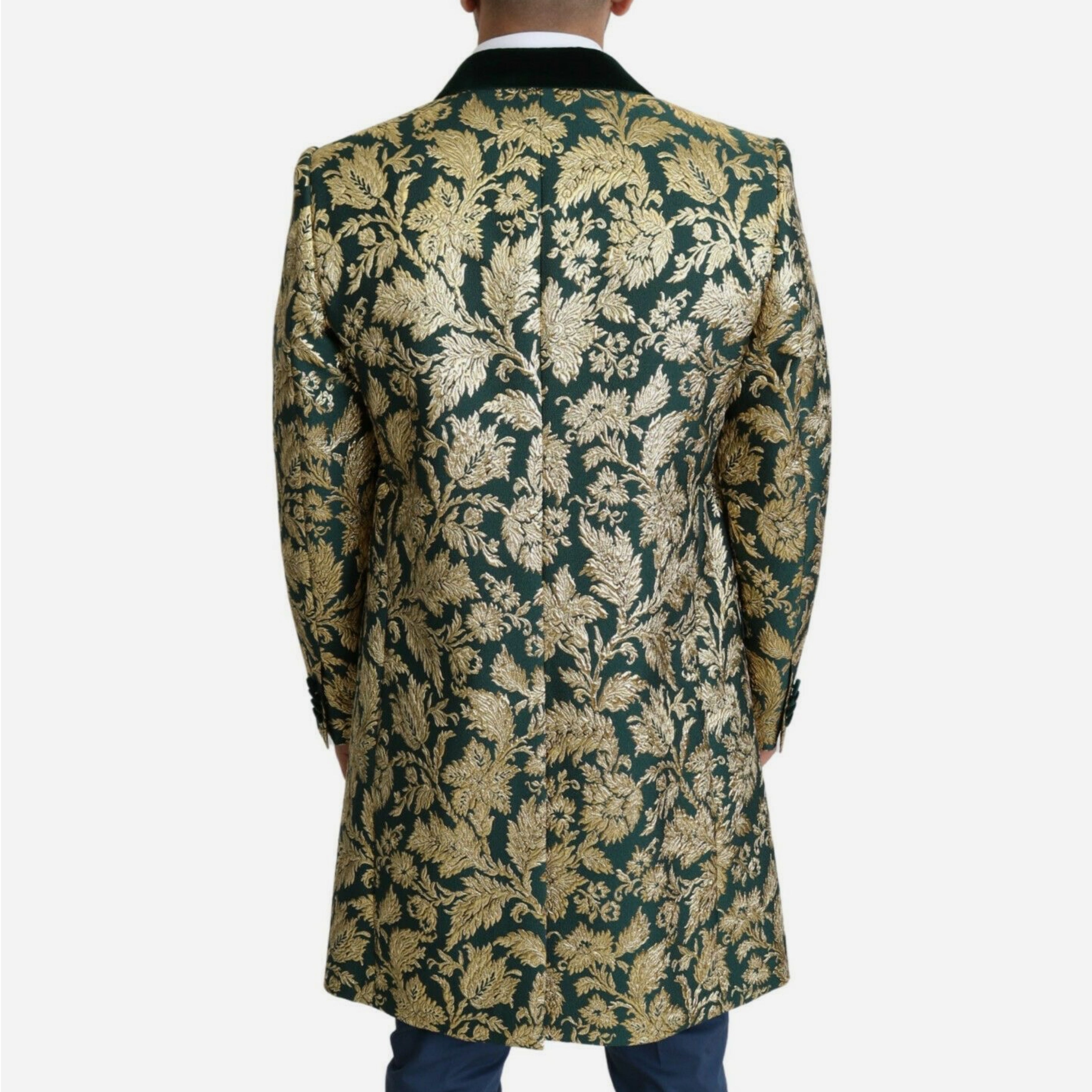 Мъжко луксозно жакардово палто в златисто и зелено DOLCE & GABBANA
Men’s Luxury Gold/Green Jacquard Sicilia Coat