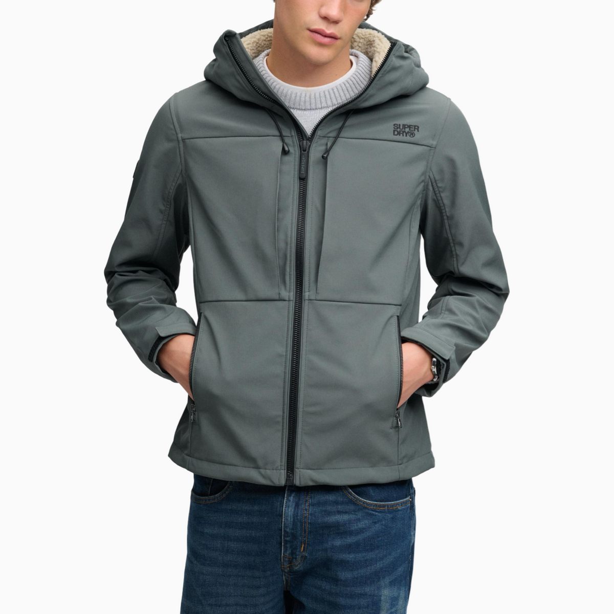 Мъжко яке Superdry Hood Borg Trekker Jacket M5012448A Front View