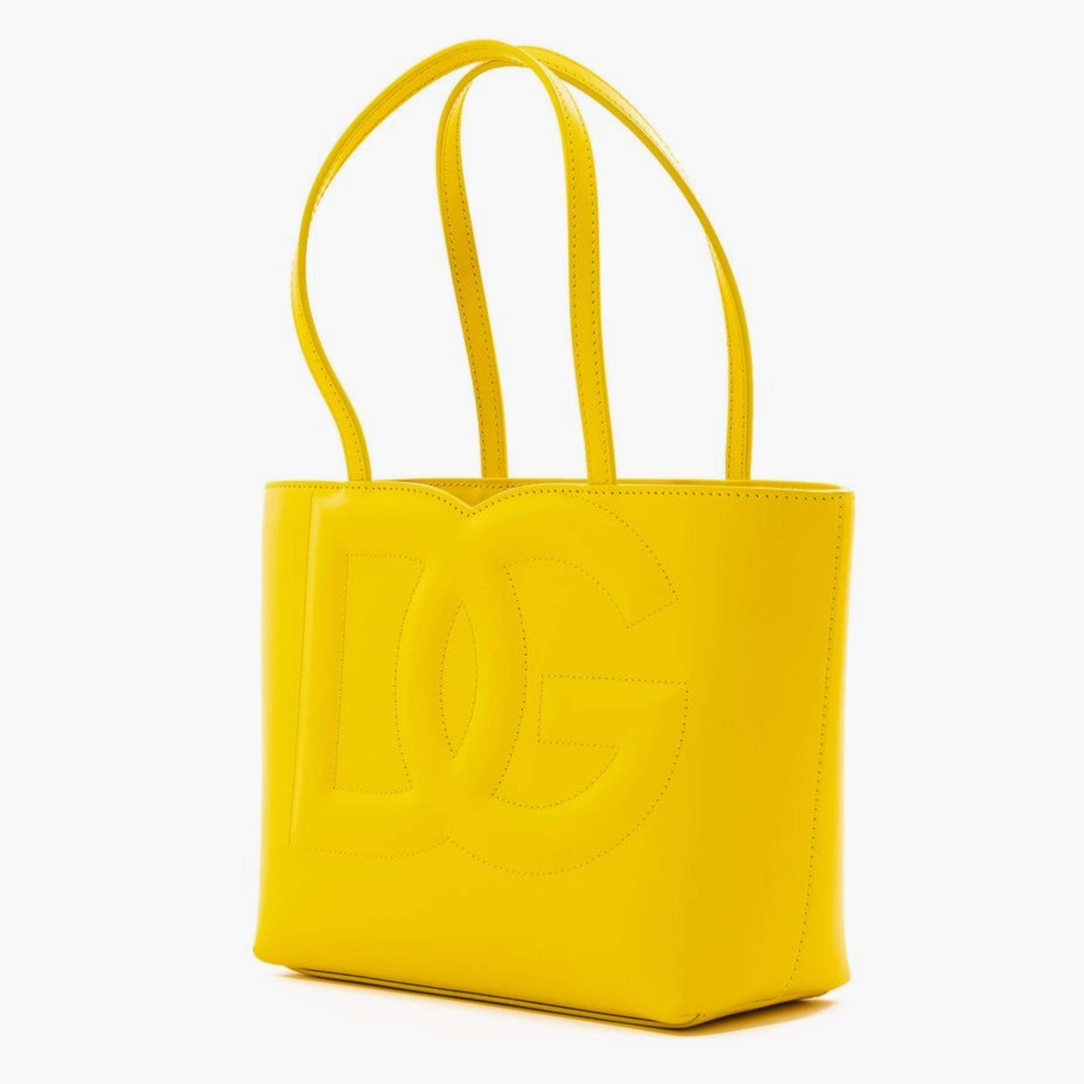 Дамска луксозна шопер чанта от ествествена кожа в жълто Dolce & Gabbana Women’s Yellow Leather Medium Tote Bag