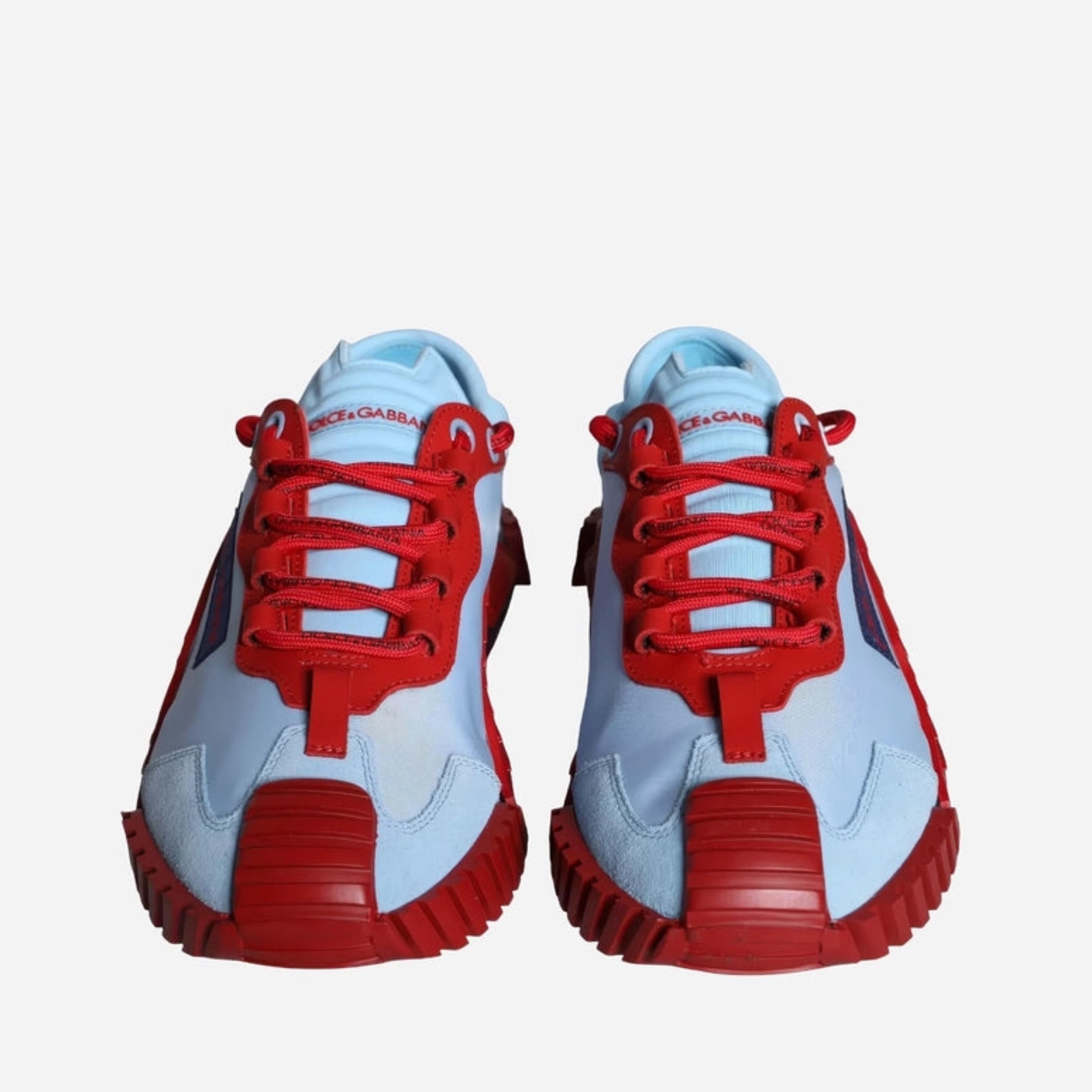 Мъжки луксозни кецове в светло синьо и червено Dolce & Gabbana Men’s Light Blue / Red NS1 Low Top Sneakers