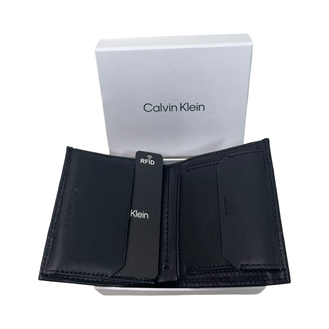 Мъжки вертикален портфейл от естествена кожа Calvin Klein K50K509765