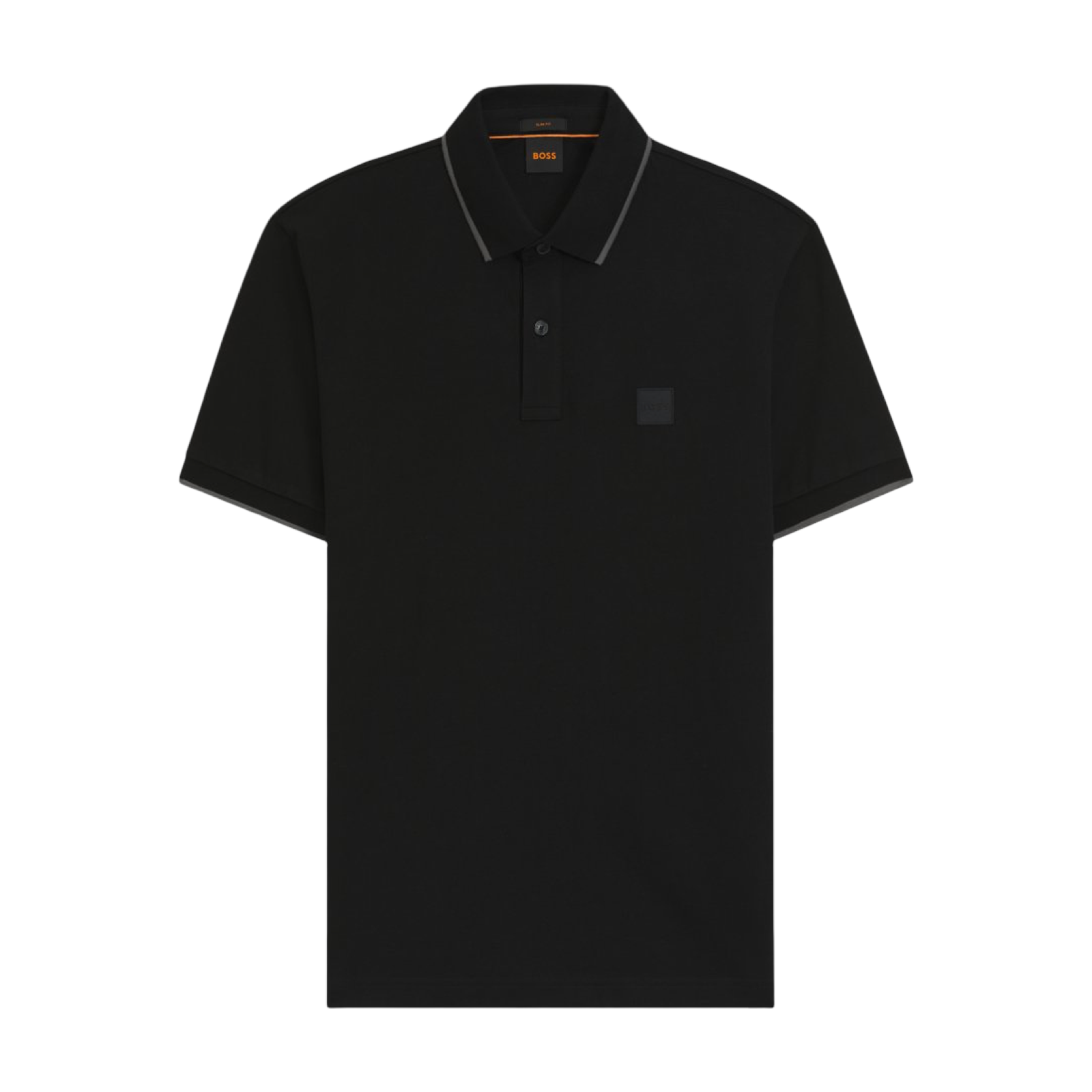 Мъжка черна поло тениска Boss Passertip Polo 50507699 001 Front View