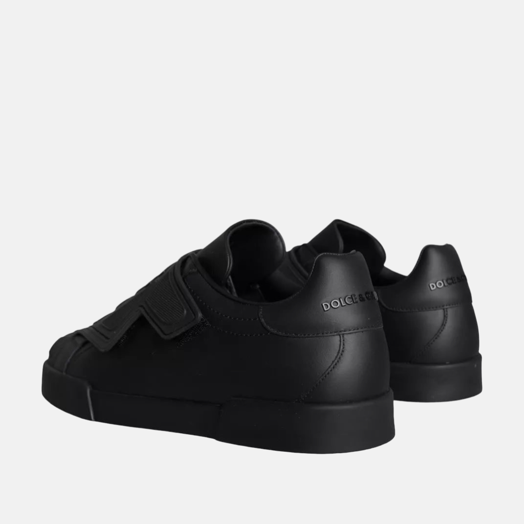 Мъжки черни маратонки Dolce & Gabbana Wave Black Lace Up Wave Low Top Sneakers