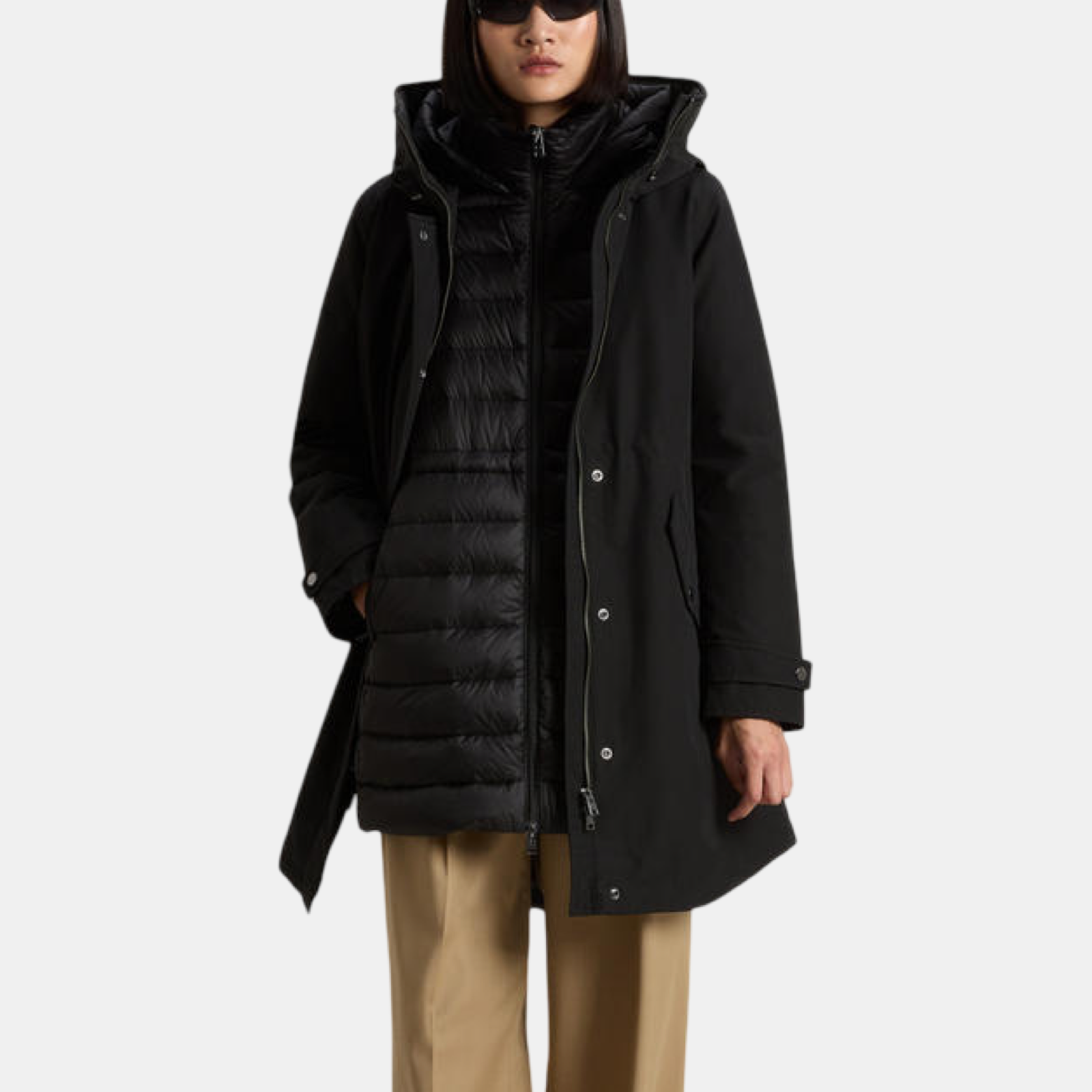 Дамско парка яке Woolrich Authentic 3 In 1 Parka Jacket CFWWOU1105FRUT0001 BLK Front View
