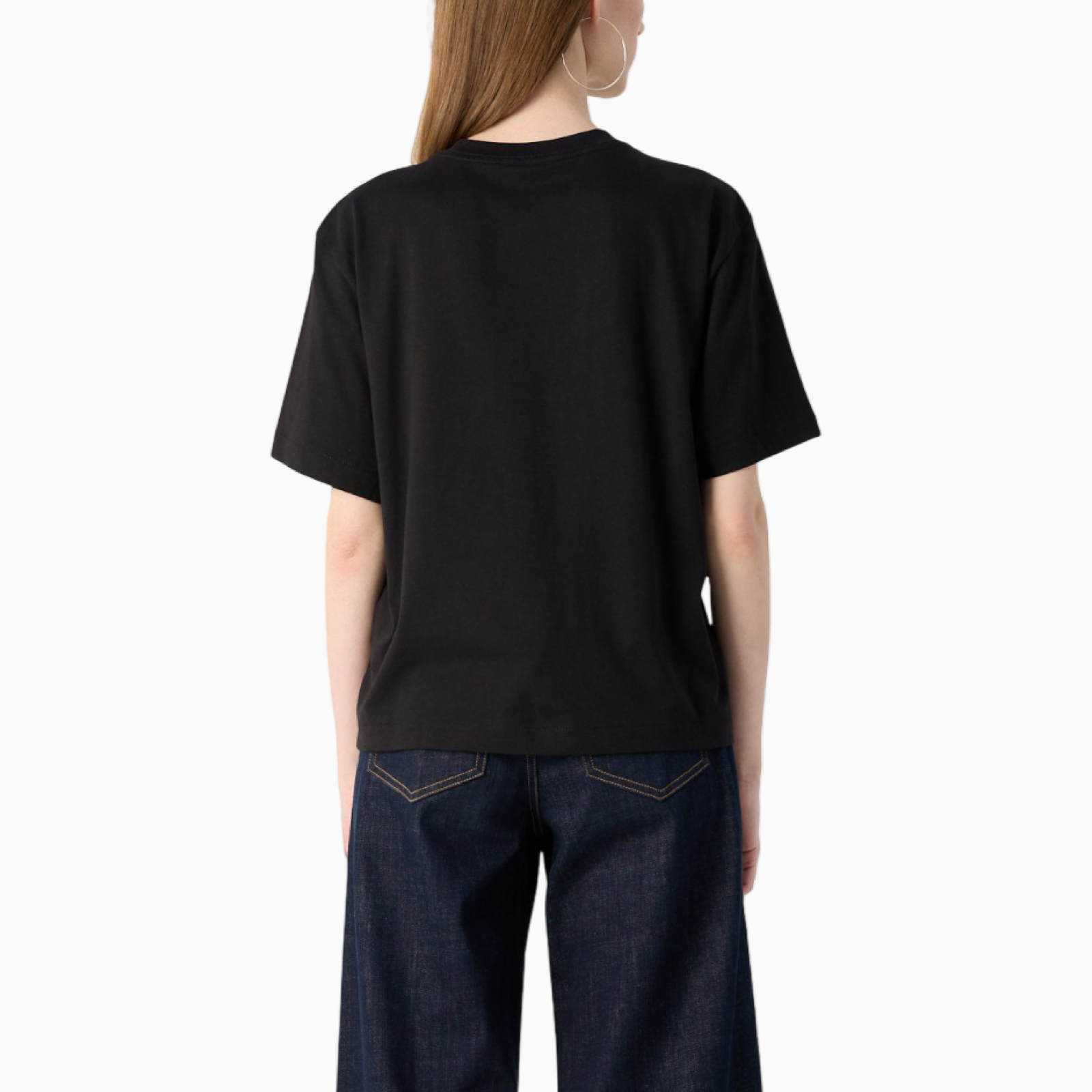 Дамска черна тениска Calvin Klein Jeans Women T-shirt LV047C858G Back View