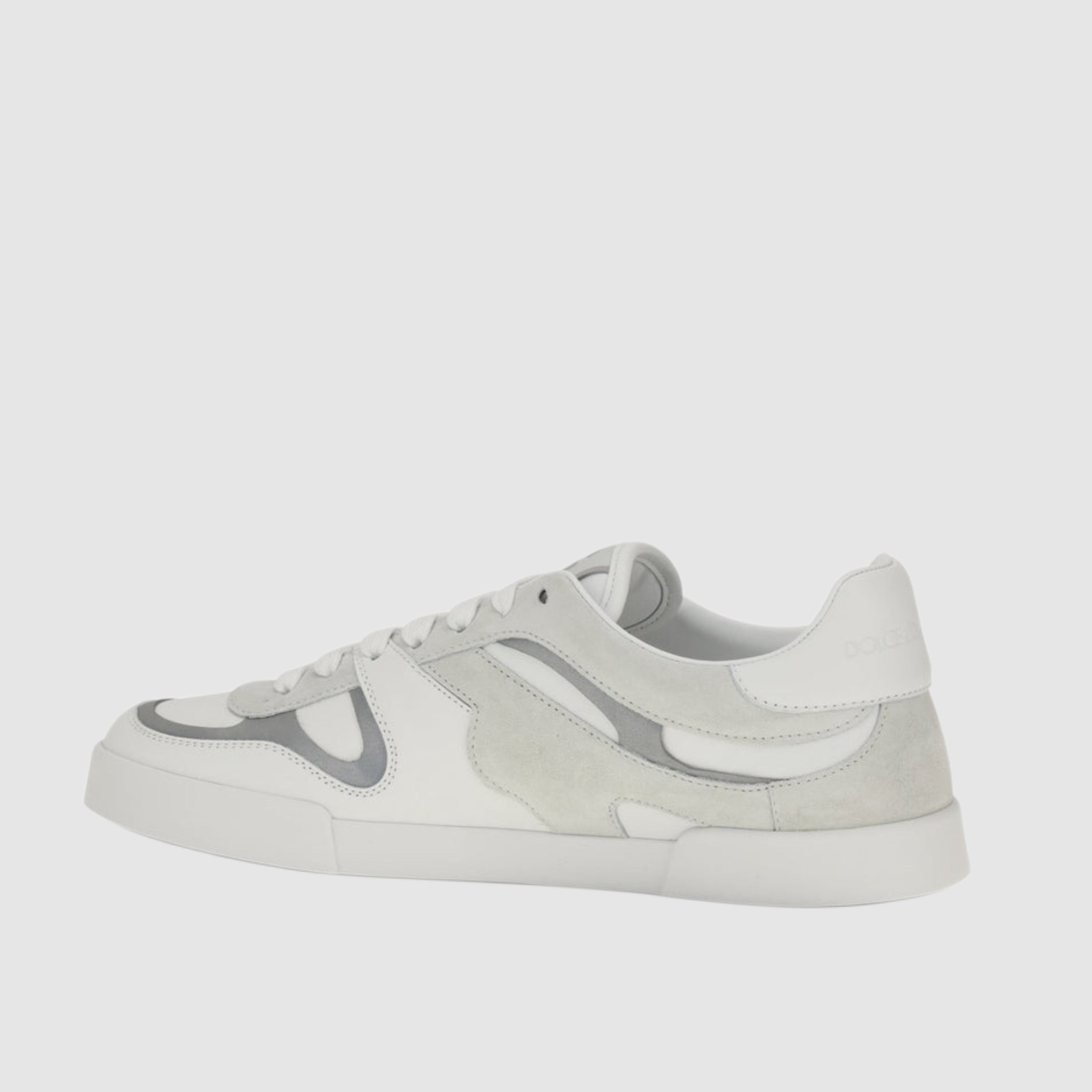 Dolce & Gabbana White Calf Leather Bos Taurus Low Top Sneakers Lateral view