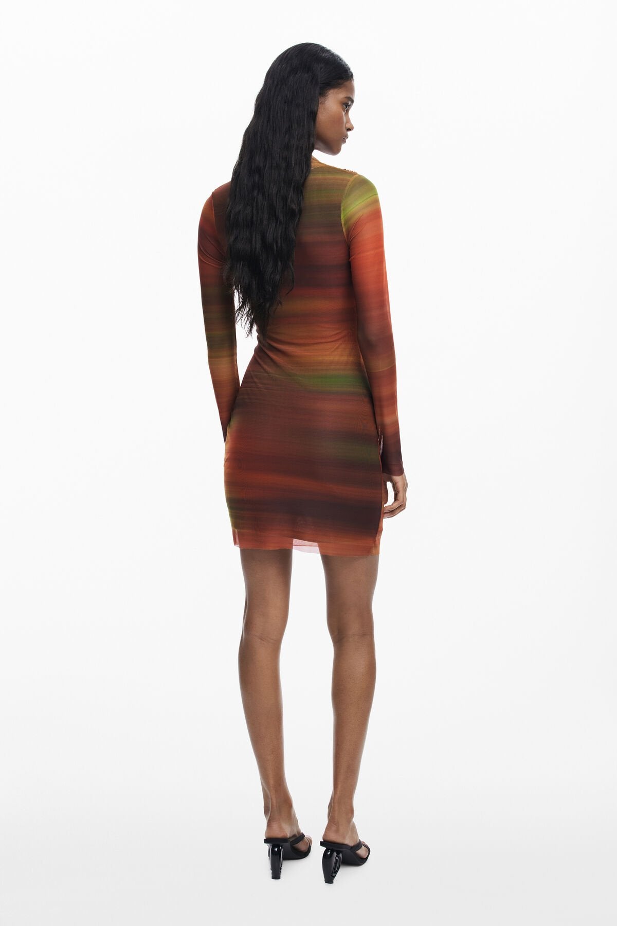 Дамска рокля Women’s draped tulle dress Desigual 25WWVK217017 back view