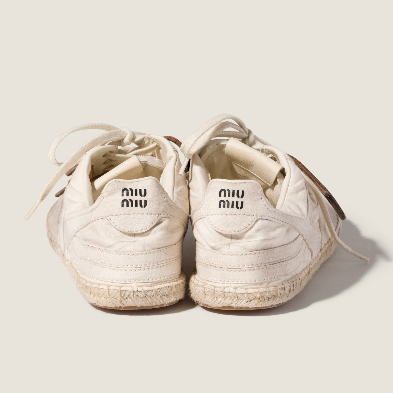 Miu Miu Gymnasium Sneakers 5E668E BVC F0379 F A005 Heel View