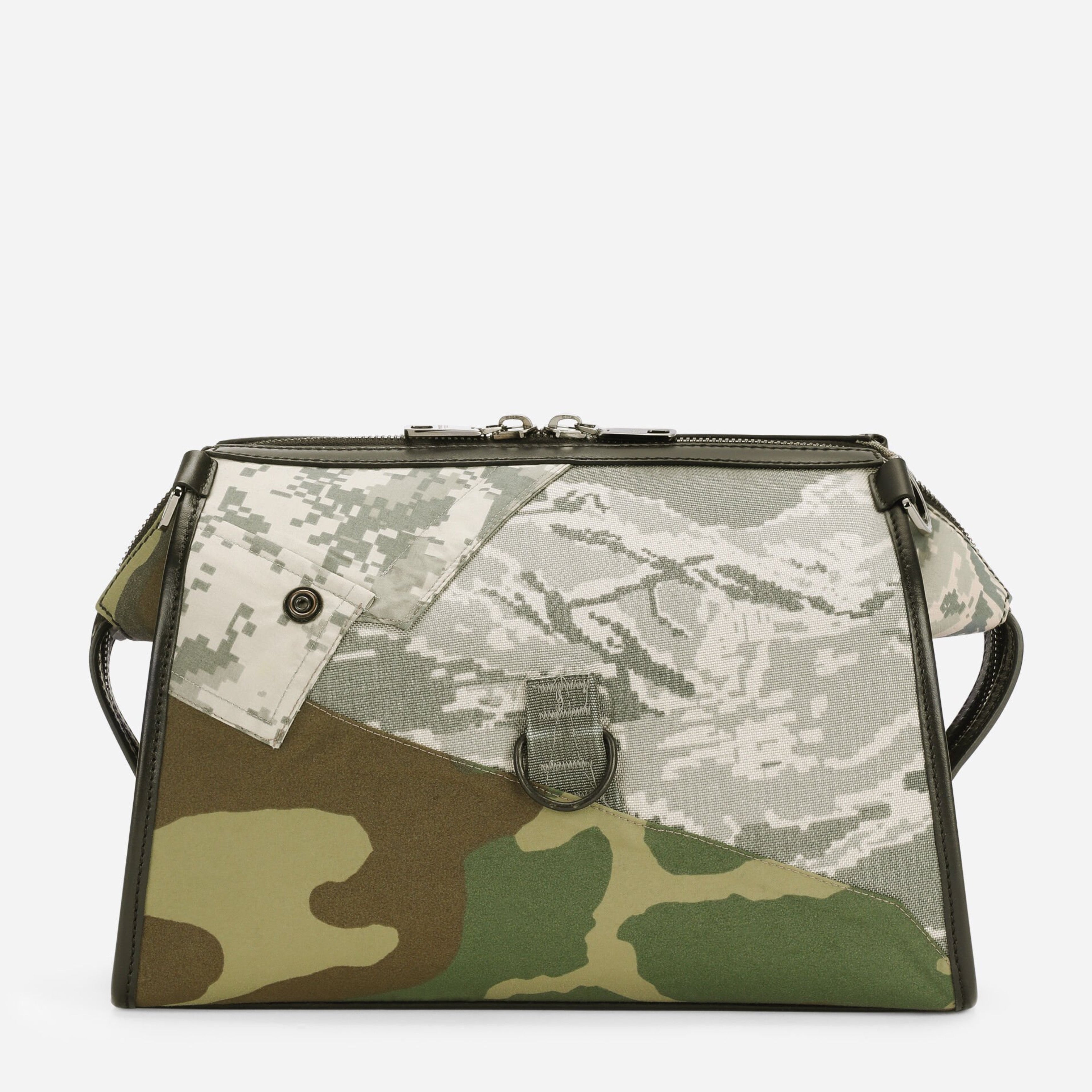 Дамска луксозна чанта Dolce & Gabbana Multicolor Camouflage Patchwork Crossbody Bag