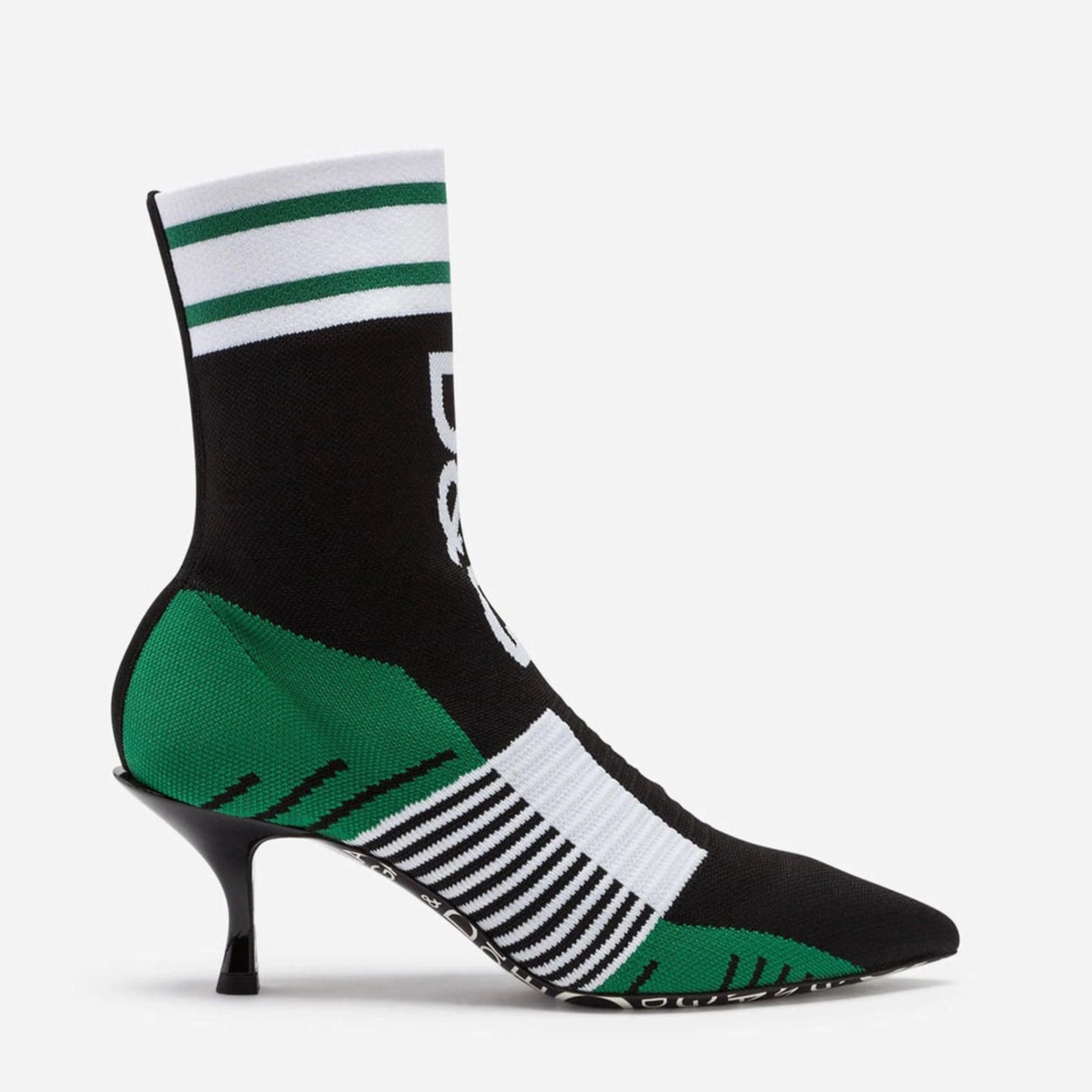 Дамски боти на токчета тип чорап Women’s sock style ankle boots DOLCE & GABBANA lateral view