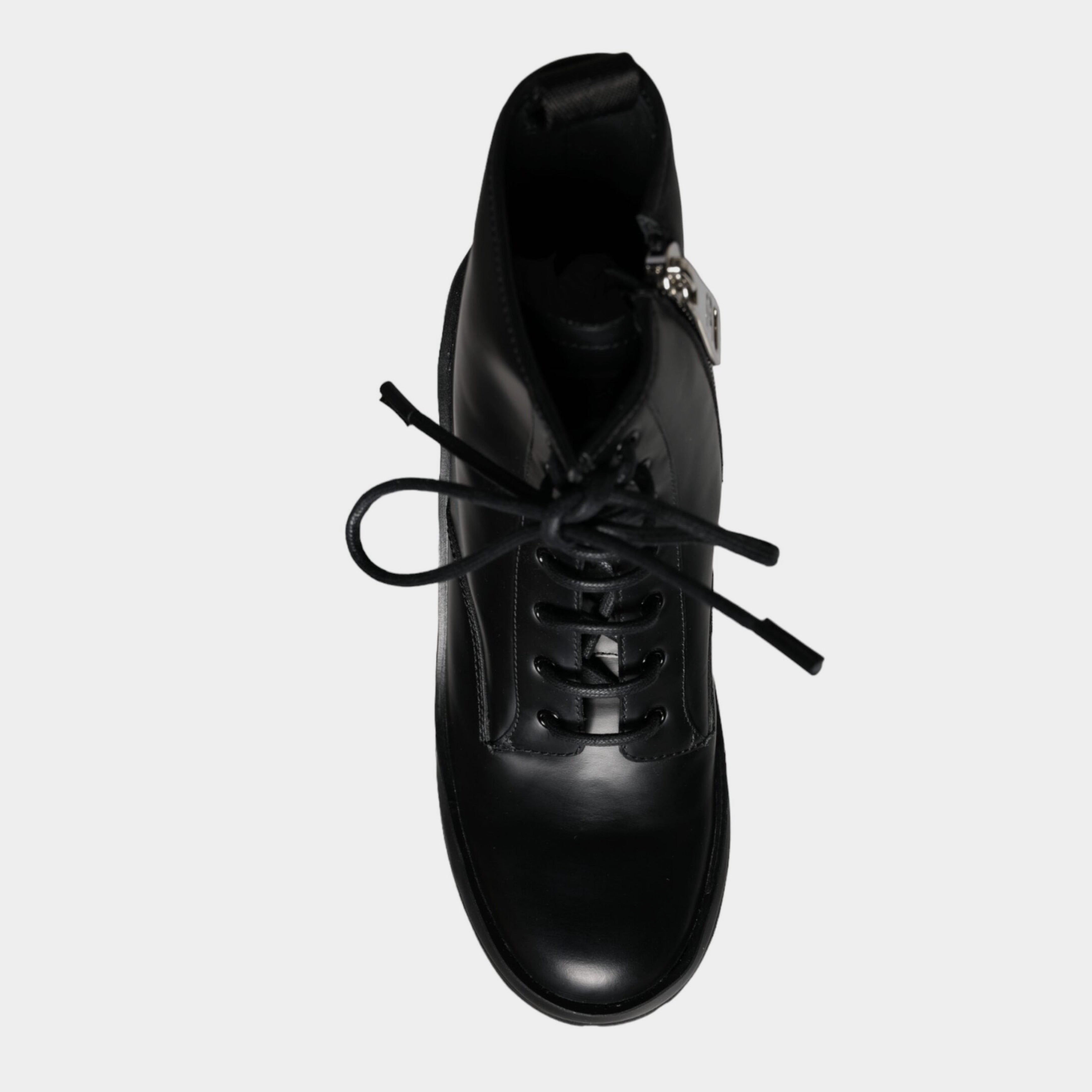 Мъжки луксозни боти на ток от естествена кожа Dolce & Gabbana Men’s Black Leather Ankle Boots on Heels