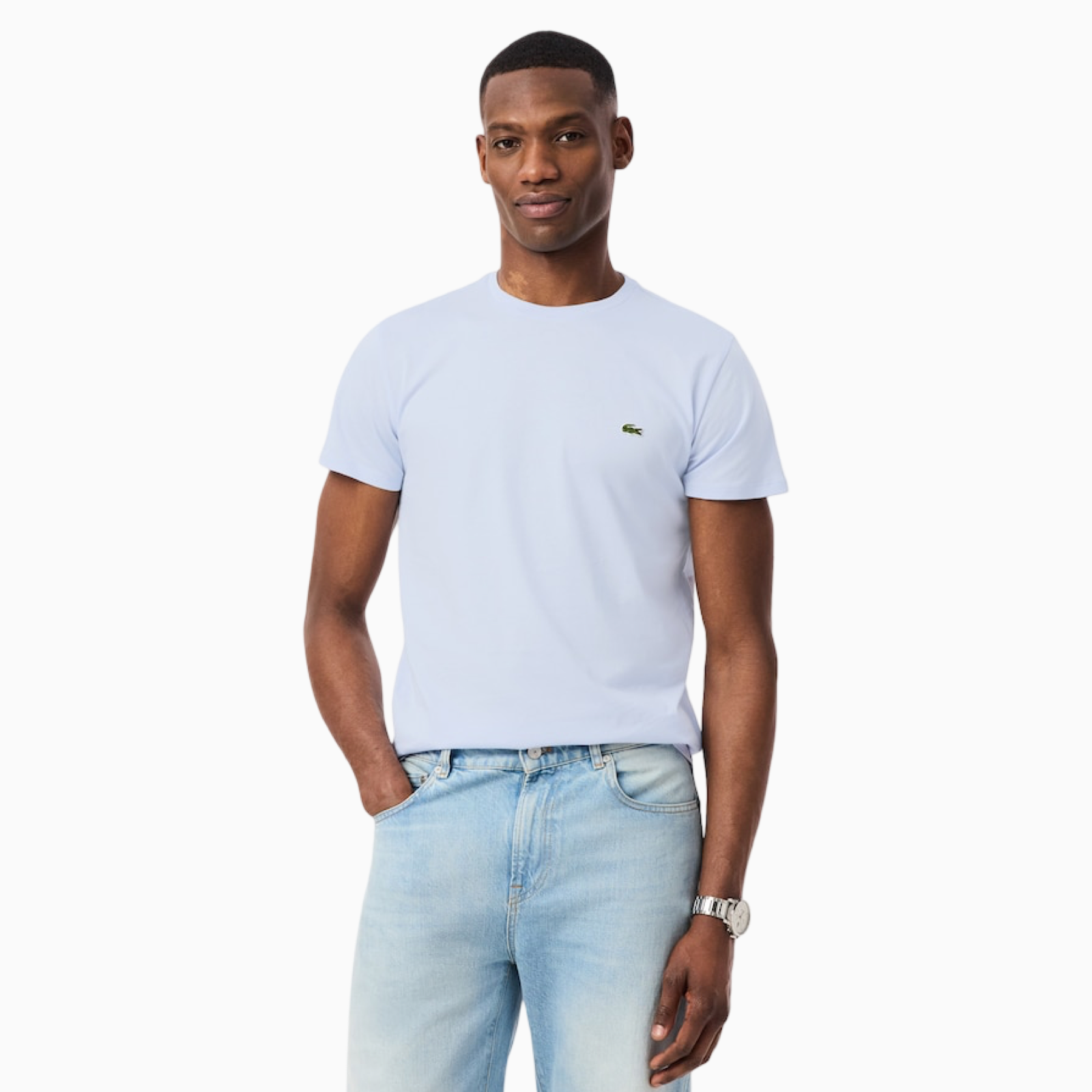 Мъжка светло синя тениска Lacoste Men T-shirt TH6709-00-J2G Front View