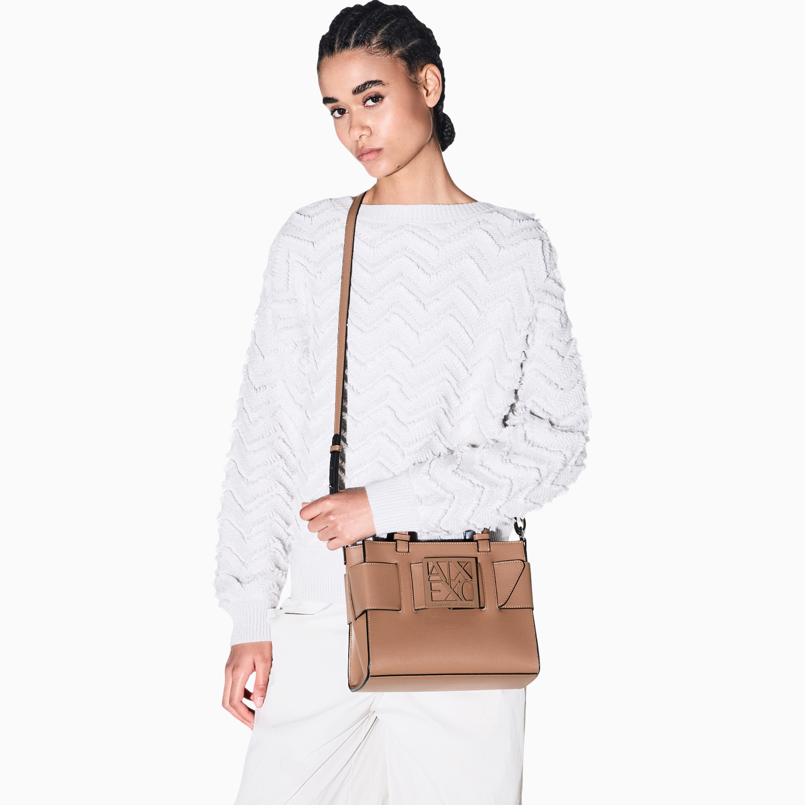 Дамска кафява чанта Armani Exchange Women Handbag 9426900A874 U6186 Model View