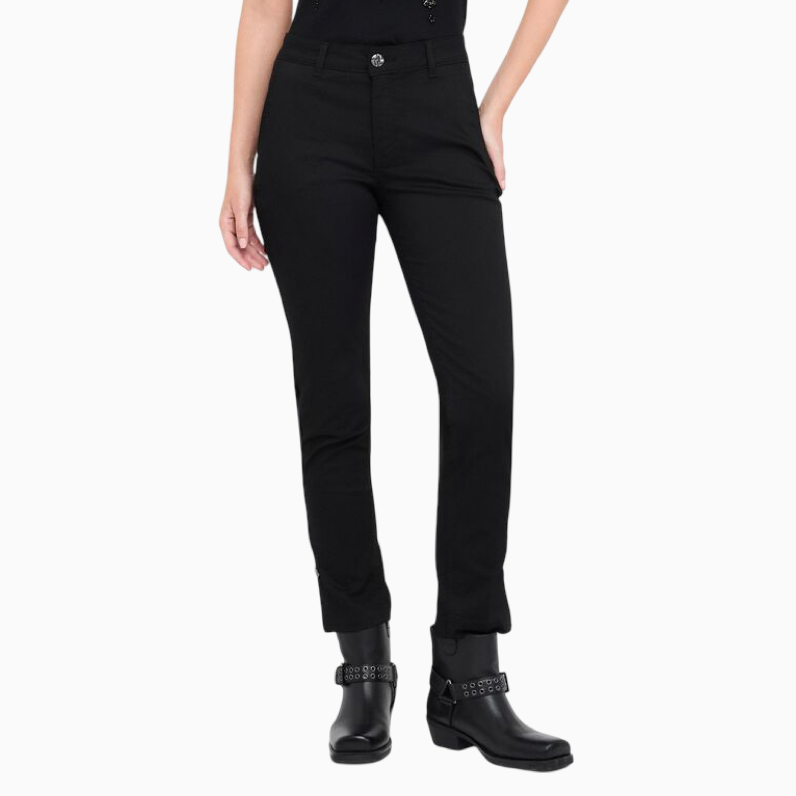 Дамски черен панталон Liu Jo Women Trousers MF5401 T7144 Front View