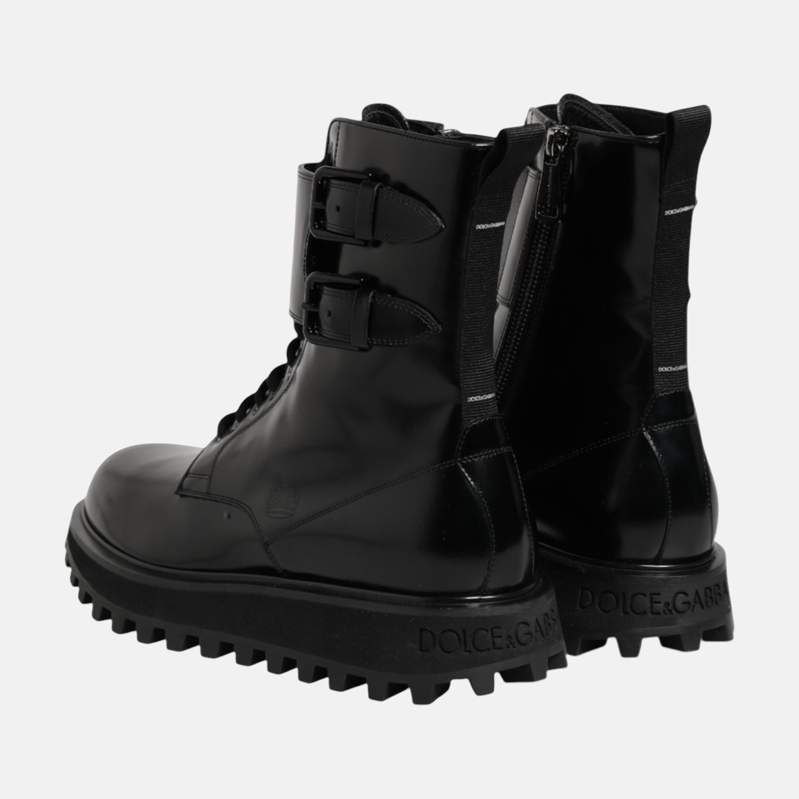 Dolce & Gabbana Combat Mid Calf Men Boots Medial View