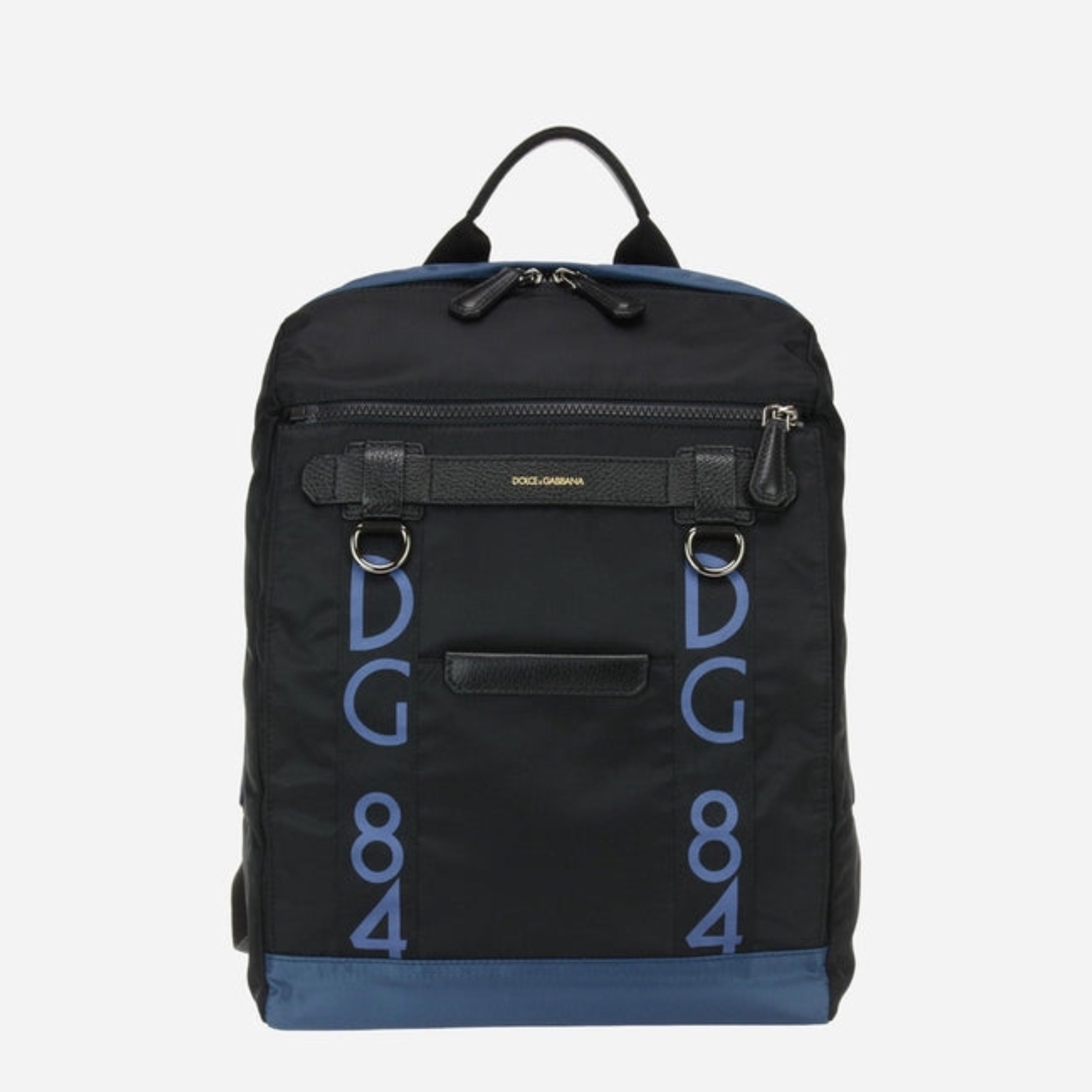 Голяма мъжка раница Dolce & Gabbana Black Nylon DG Logo School Men Rucksack в черно