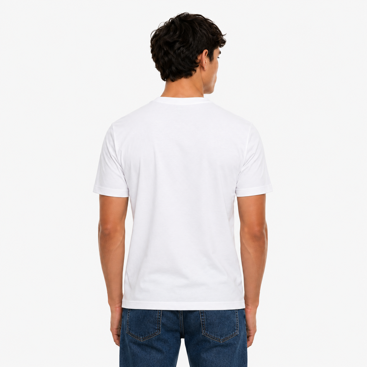 Мъжка бяла тениска EA7 Emporio Armani Men T-shirt 7M002415 AF10375 MC003 Back View
